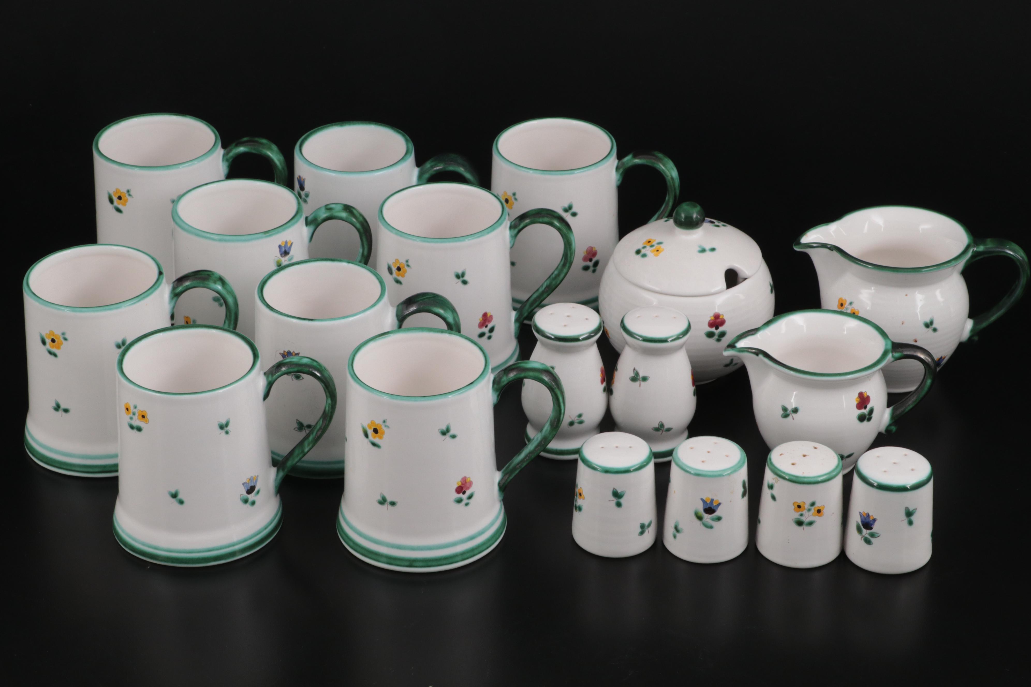 Gmundner Keramik "Alpine Flowers" Ceramic Dinnerware and Table Accessories