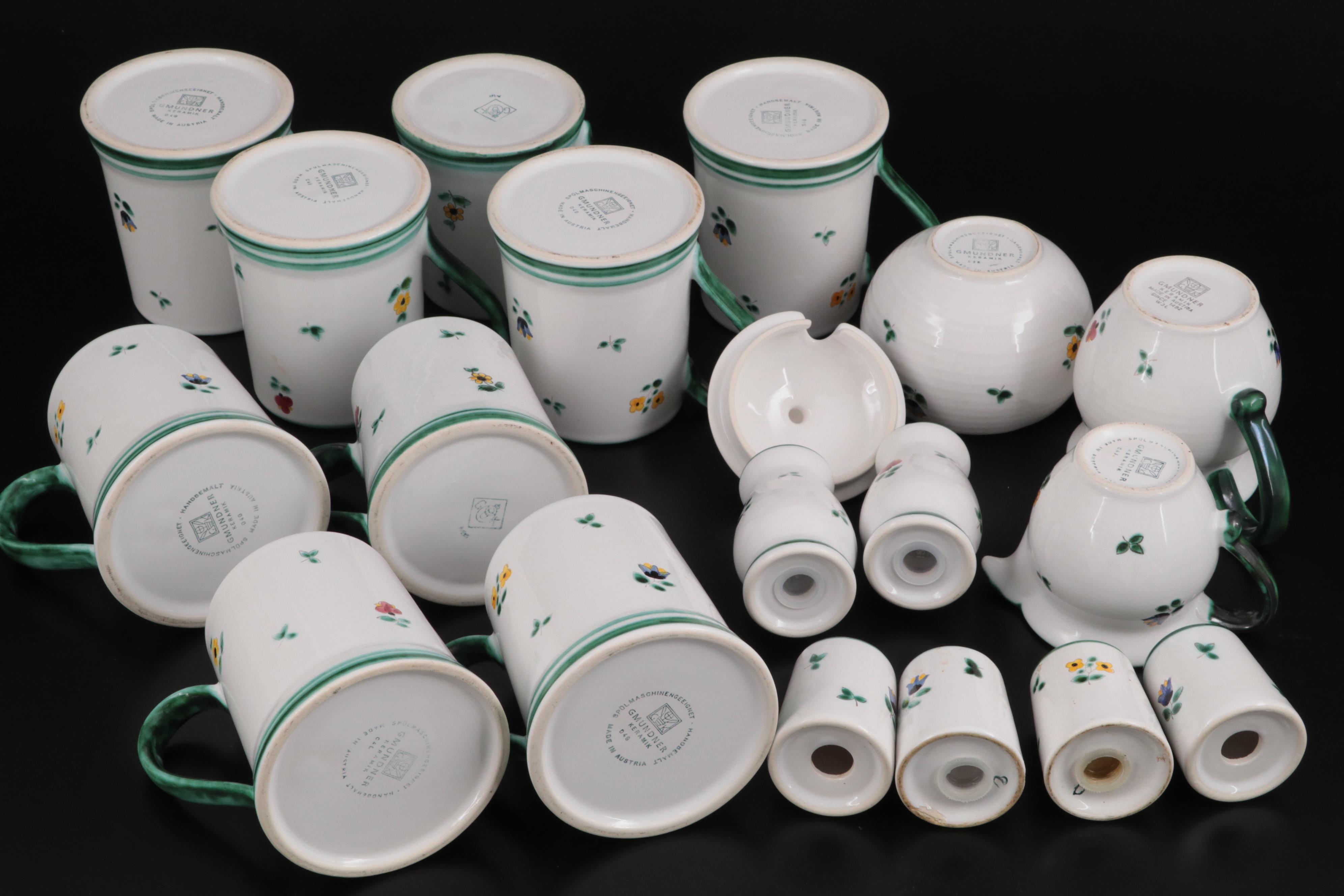 Gmundner Keramik "Alpine Flowers" Ceramic Dinnerware and Table Accessories