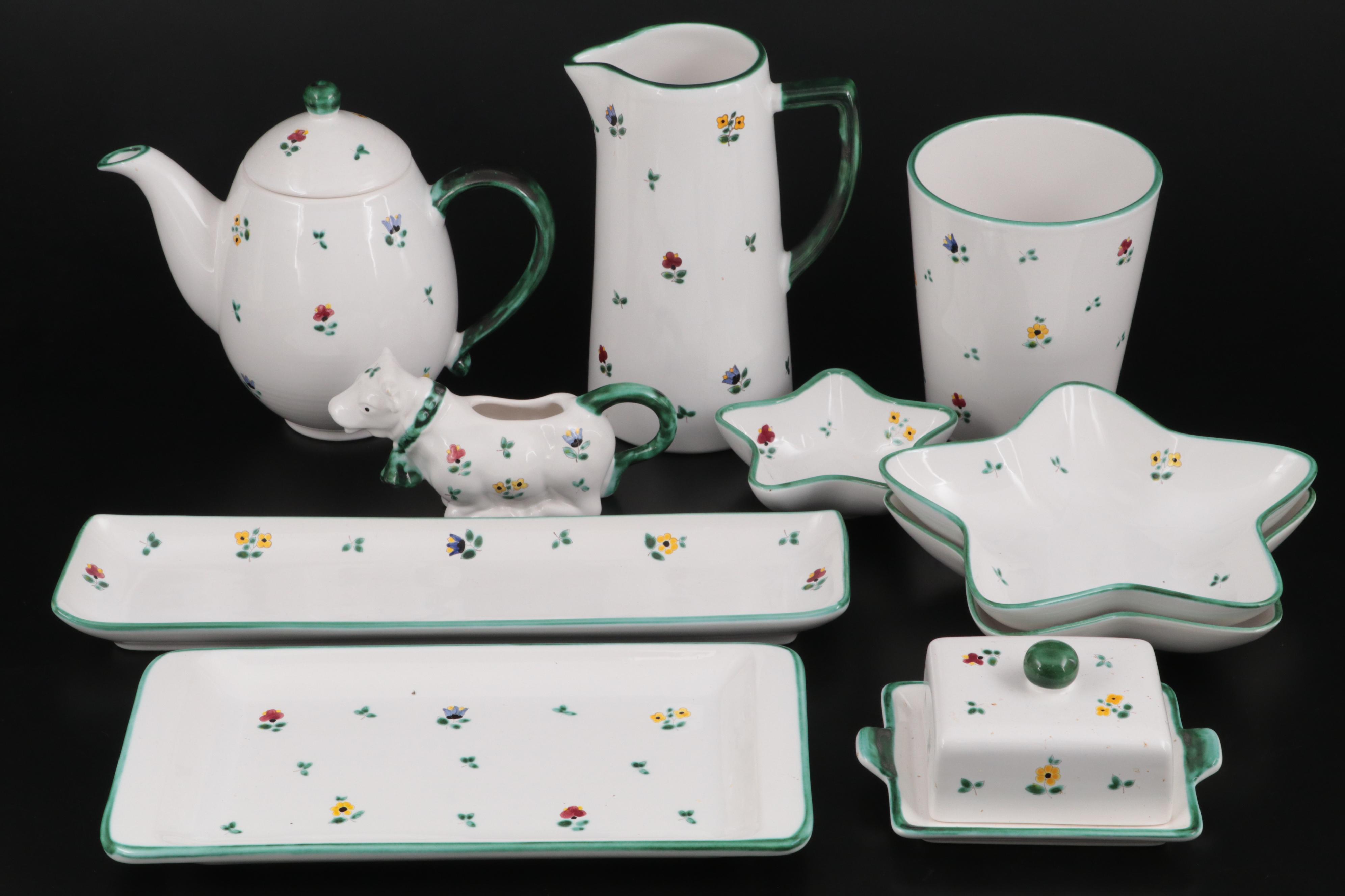 Gmundner Keramik "Alpine Flowers" Ceramic Dinnerware and Table Accessories