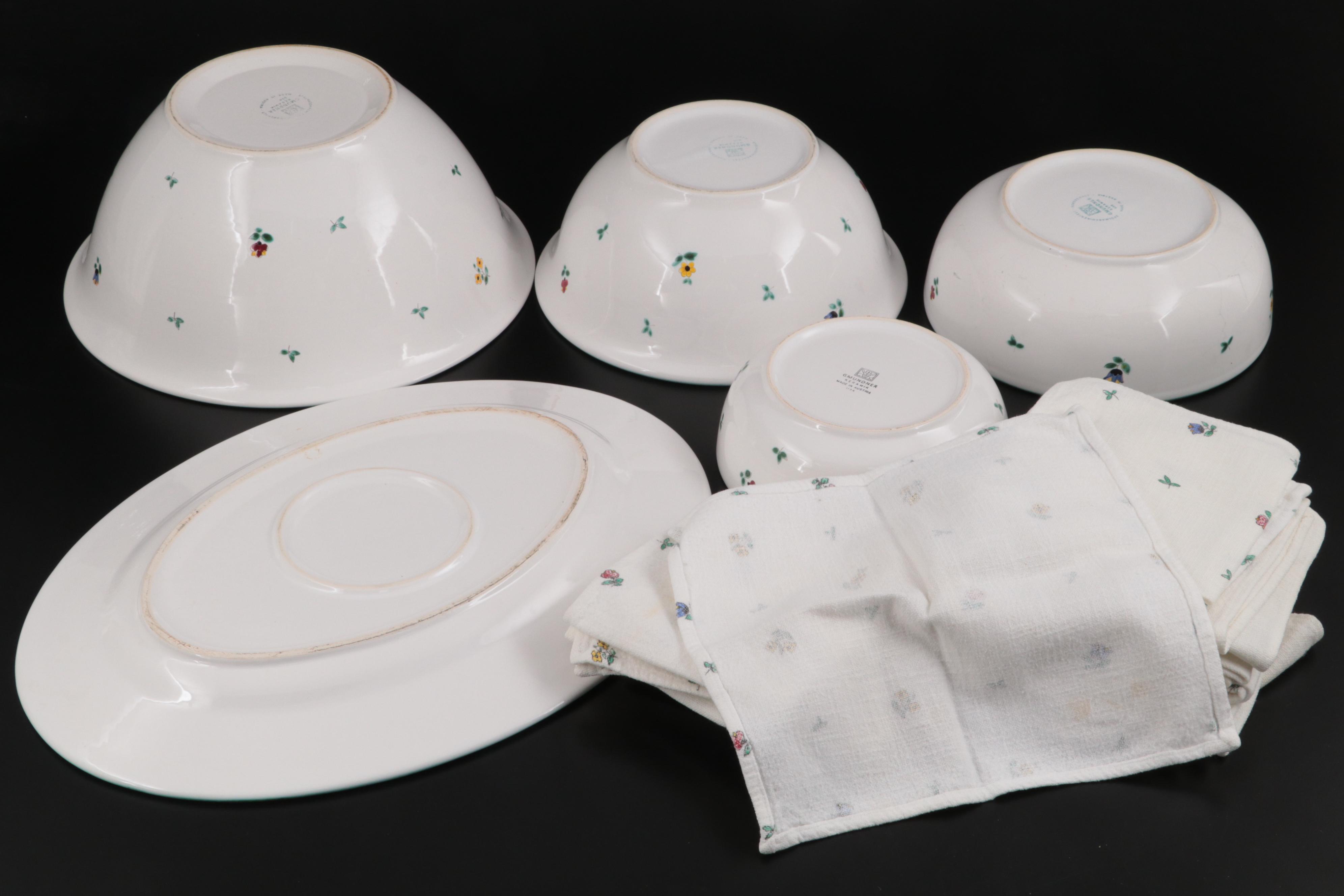 Gmundner Keramik "Alpine Flowers" Ceramic Dinnerware and Table Accessories