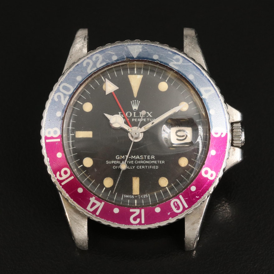 1970 Rolex GMT-Master, Blue-Red Pepsi Bezel Wristwatch