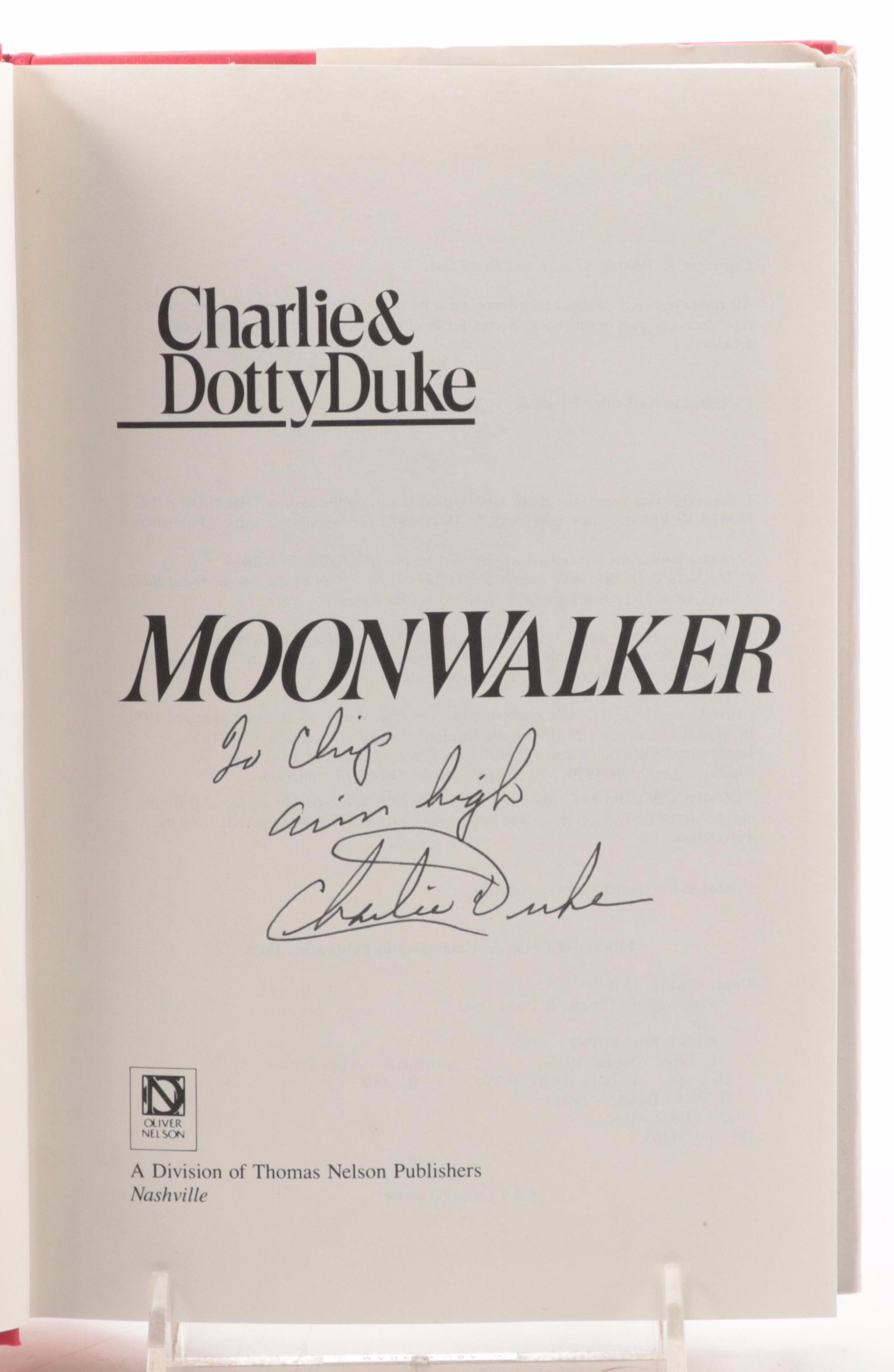 Signed Fifth Printing "Moonwalker" by Charlie and Dotty Duke, 1998