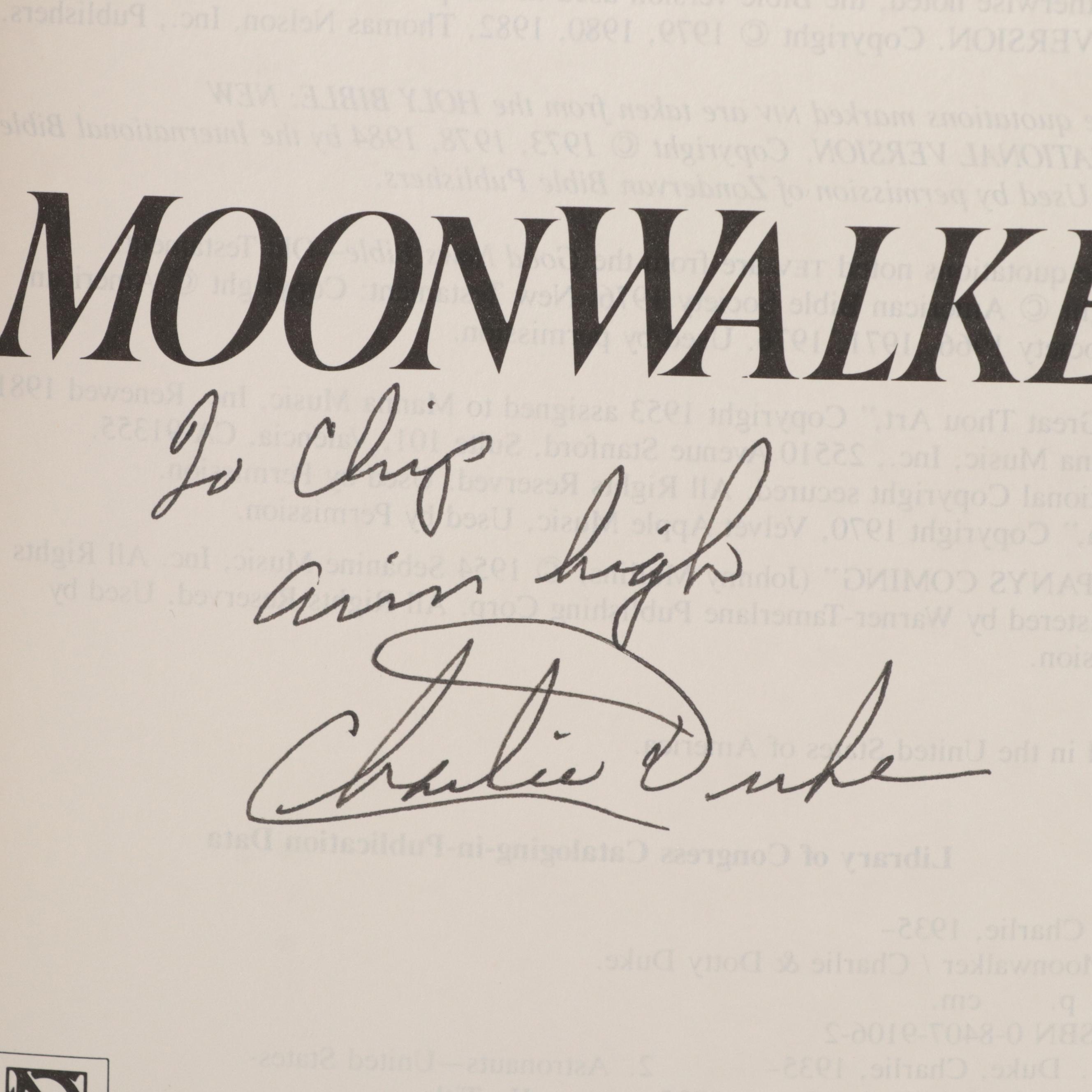 Signed Fifth Printing "Moonwalker" by Charlie and Dotty Duke, 1998
