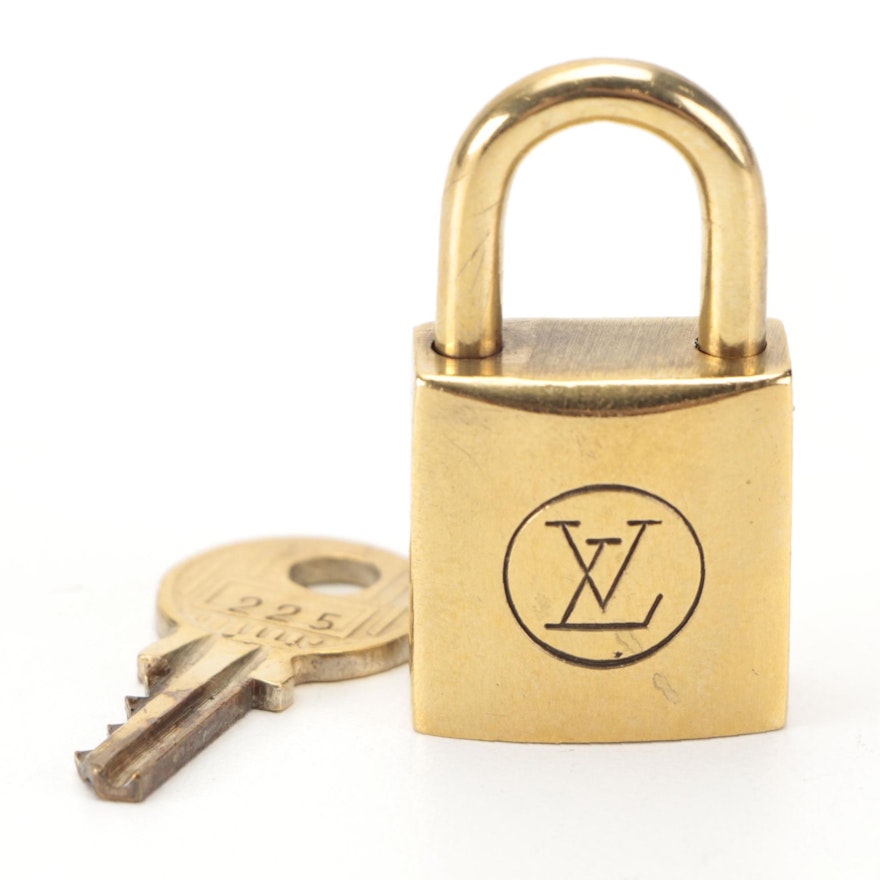 Louis Vuitton Brass Key and Padlock Set