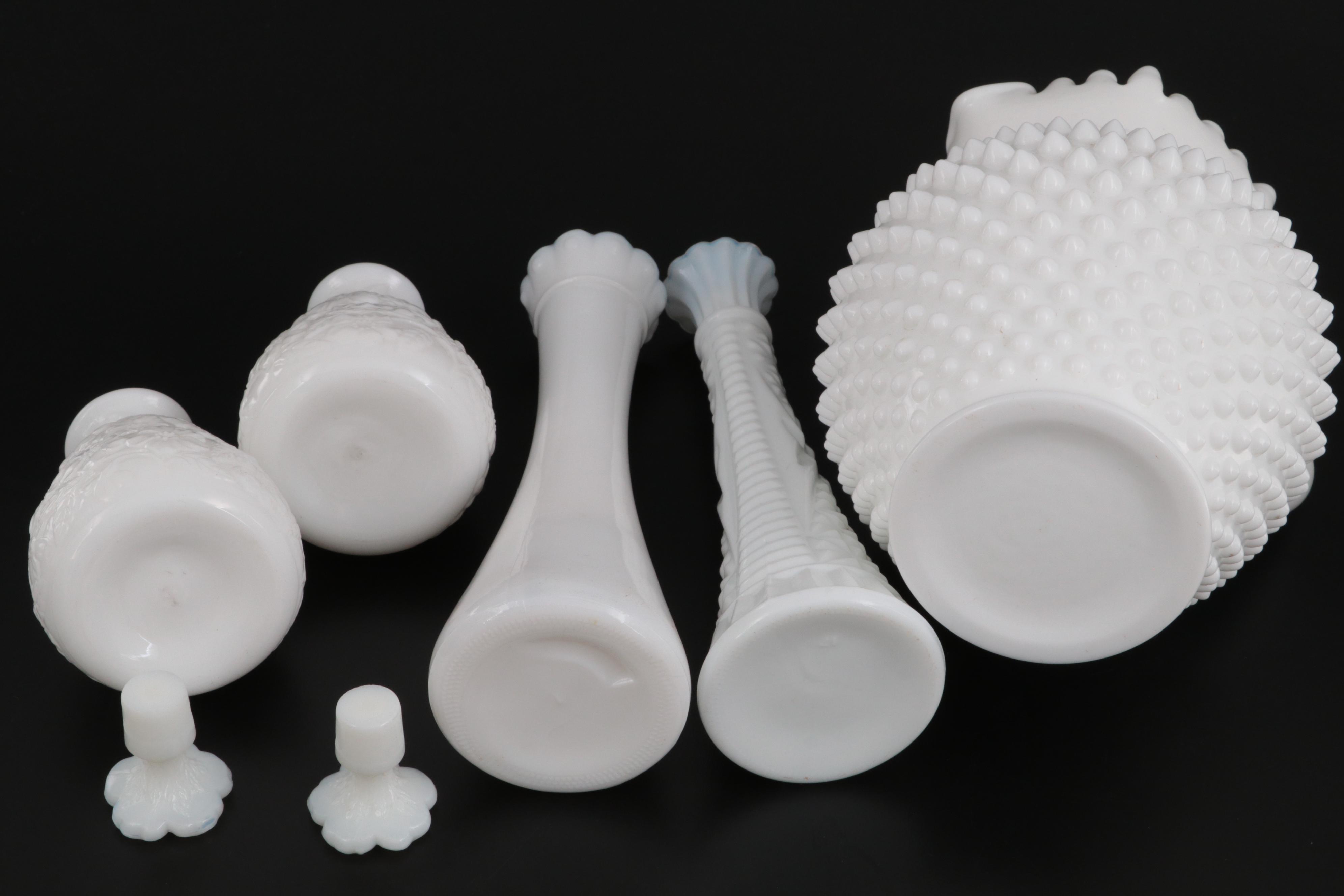 Hob Nail Pitcher with Milk Glass Collection