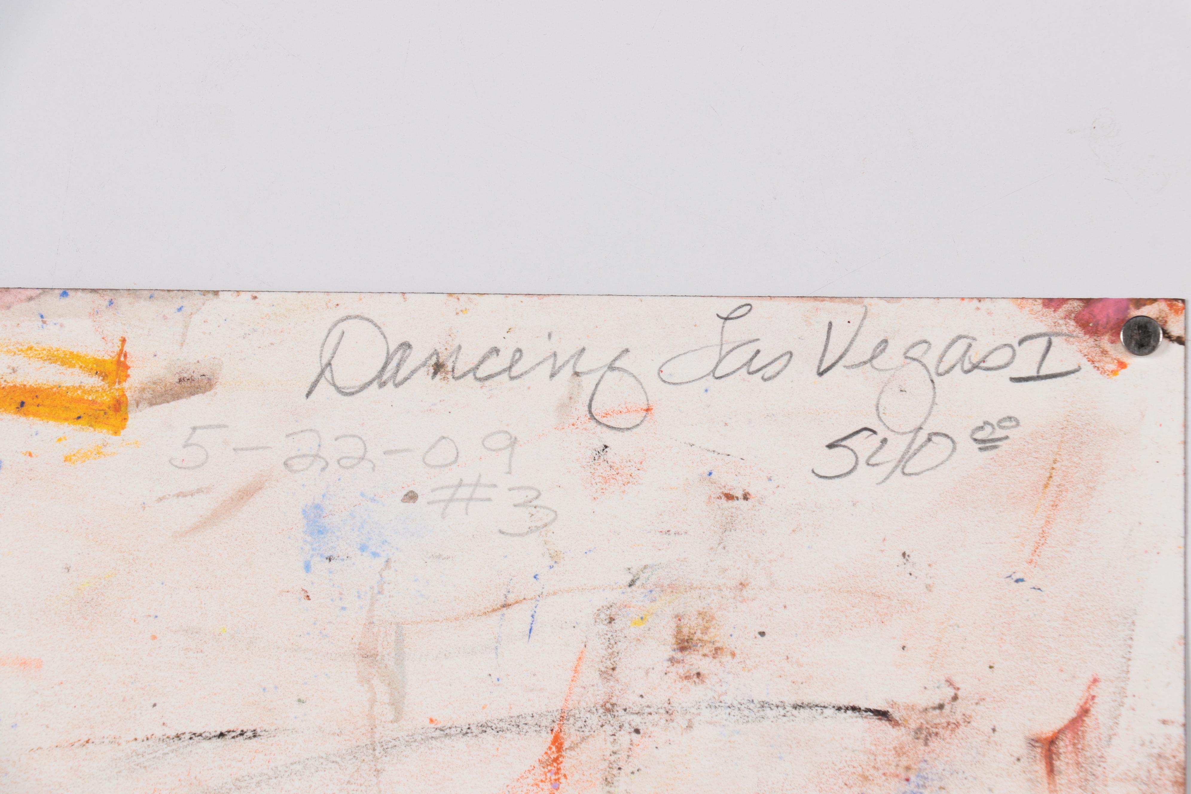 Sarah Roush Abstract Mixed Media Painting "Dancing Las Vegas I"