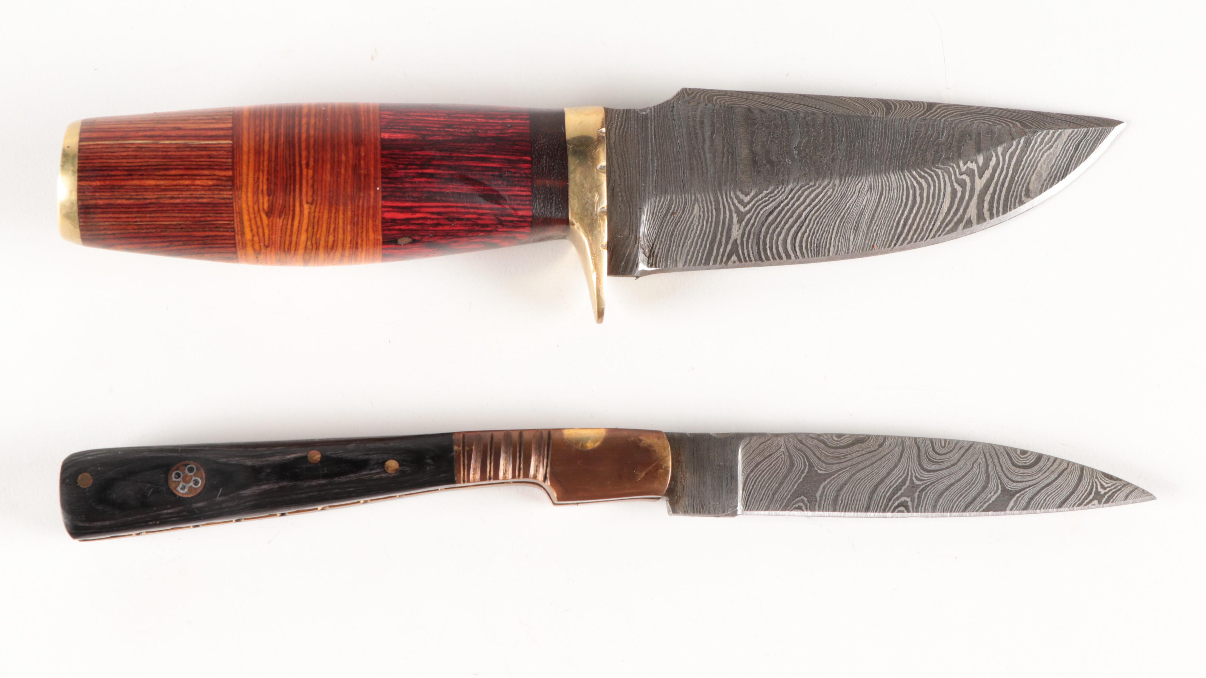 Damscus Steel Fixed Blade and Folding Knife Collection