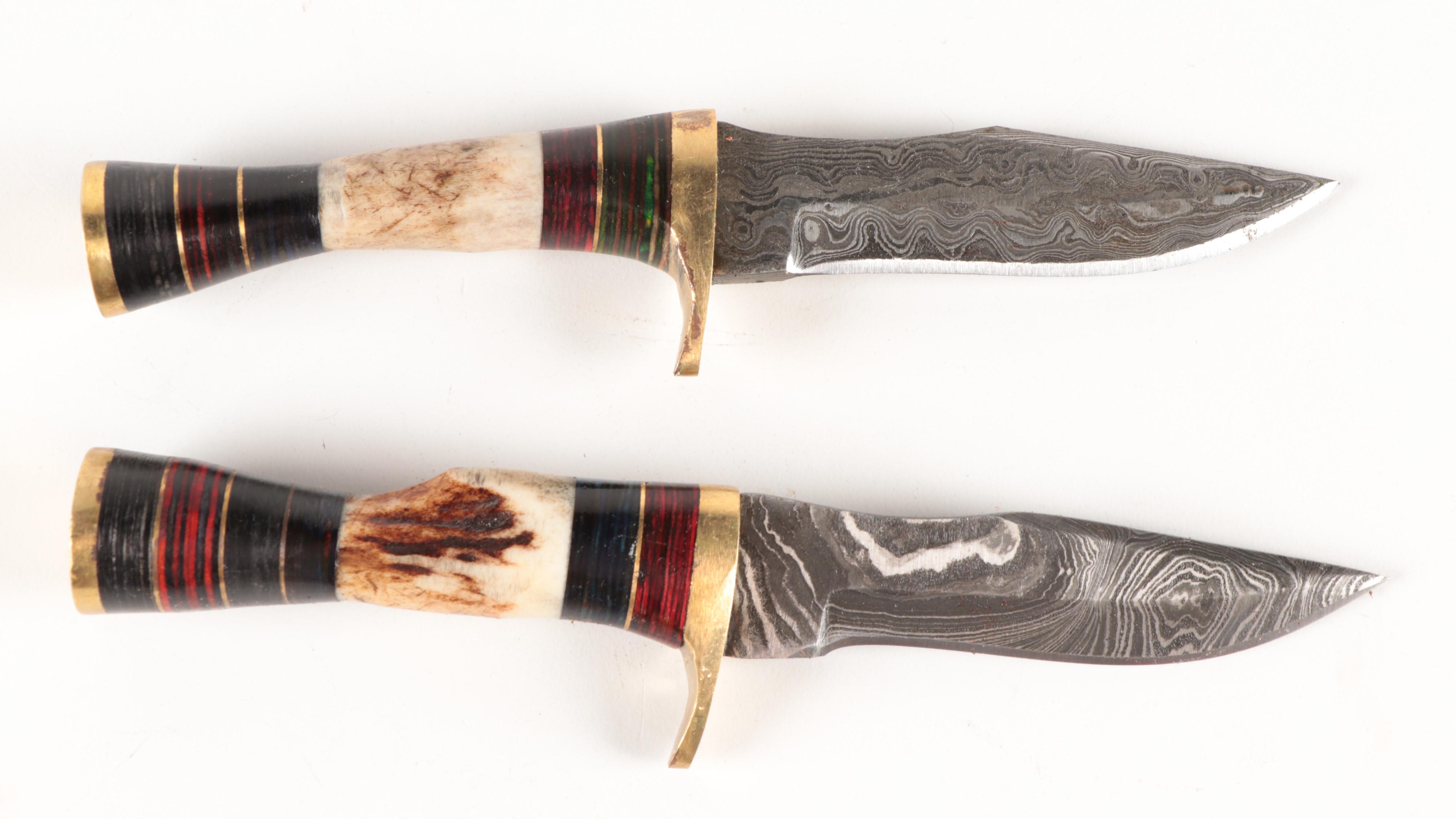 Damscus Steel Fixed Blade and Folding Knife Collection