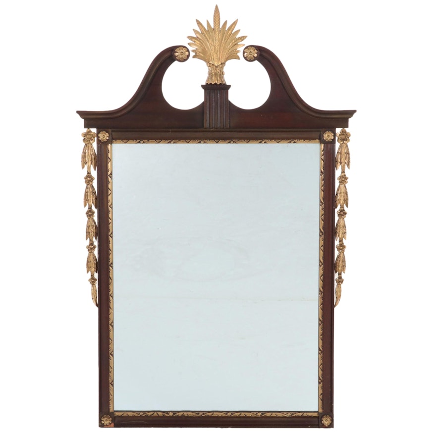 Georgian Style Parcel Gilt Mahogany Framed Wall Mirror, Mid to Late 20th Century