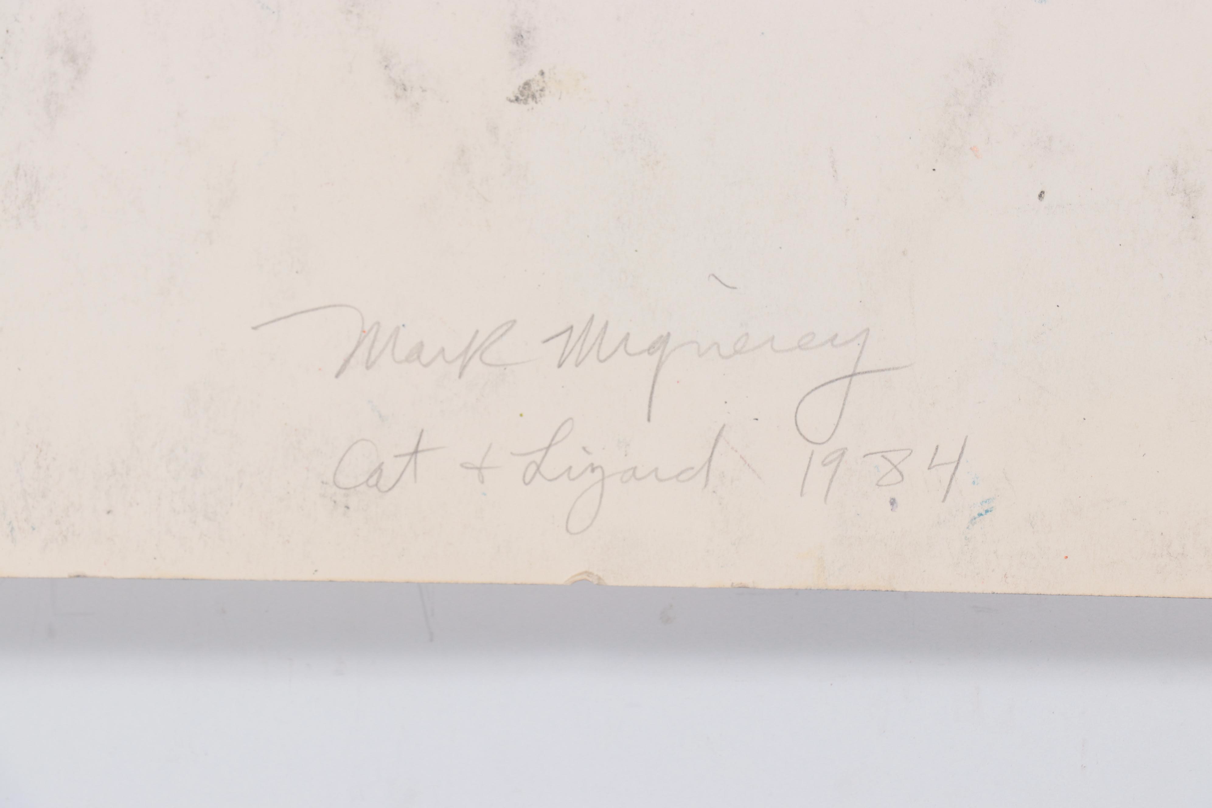 Mark Mignerey Drawing "Cat and Lizard," 1984