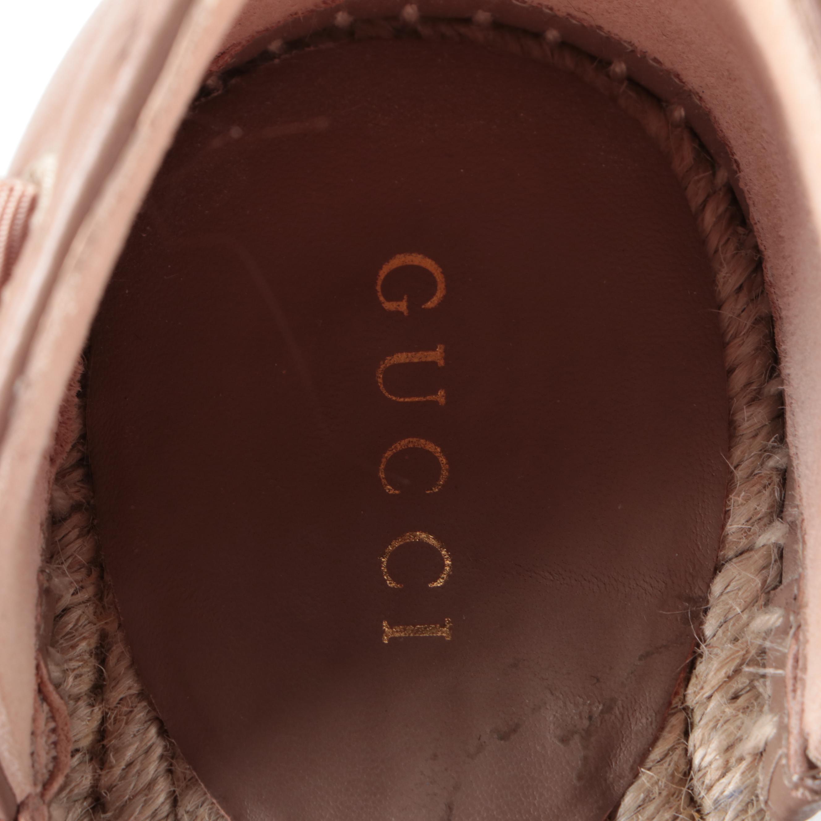 Gucci Marmont Matelasse Leather Espadrille Wedges