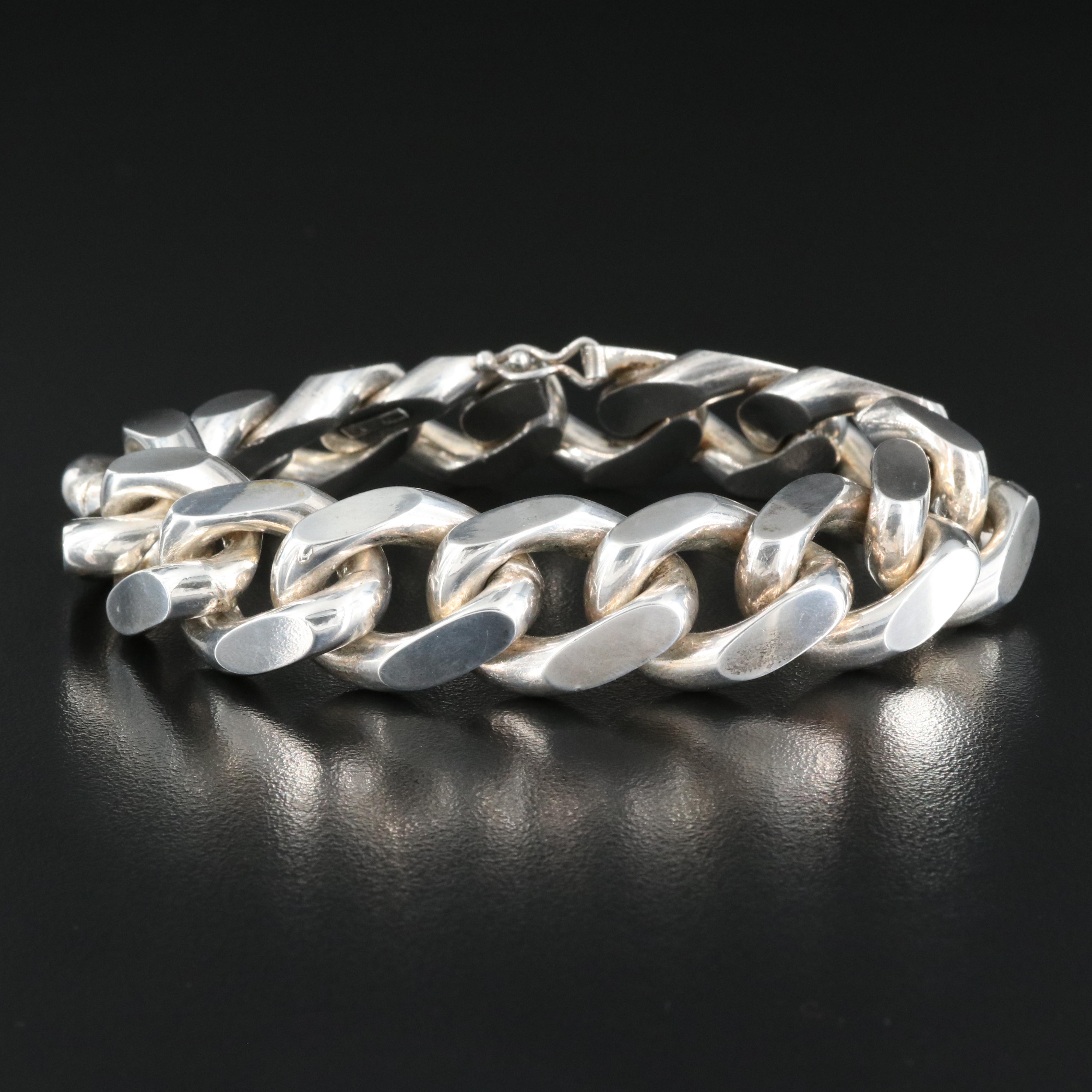 UnoAErre 800 Silver Curb Chain Bracelet