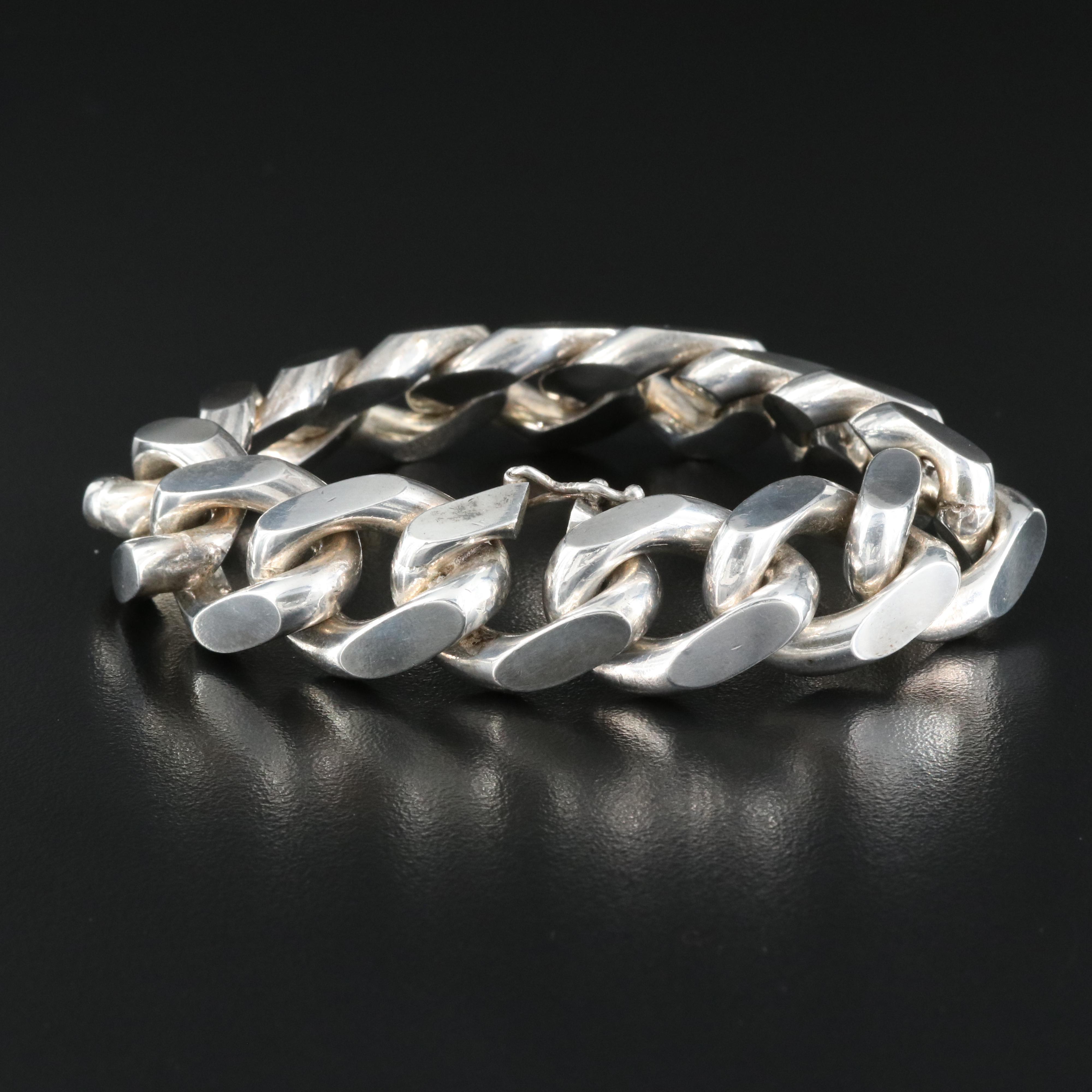 UnoAErre 800 Silver Curb Chain Bracelet