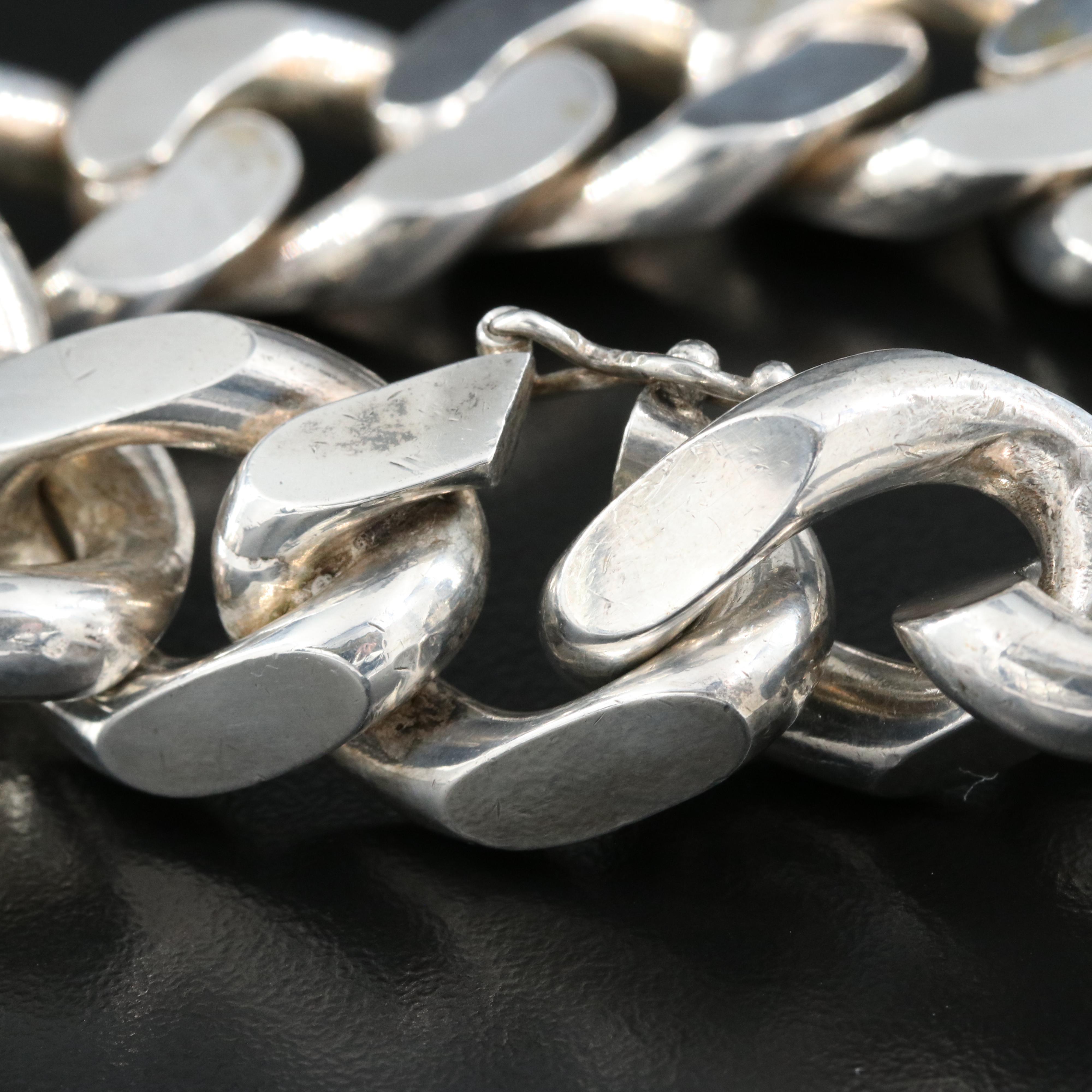 UnoAErre 800 Silver Curb Chain Bracelet
