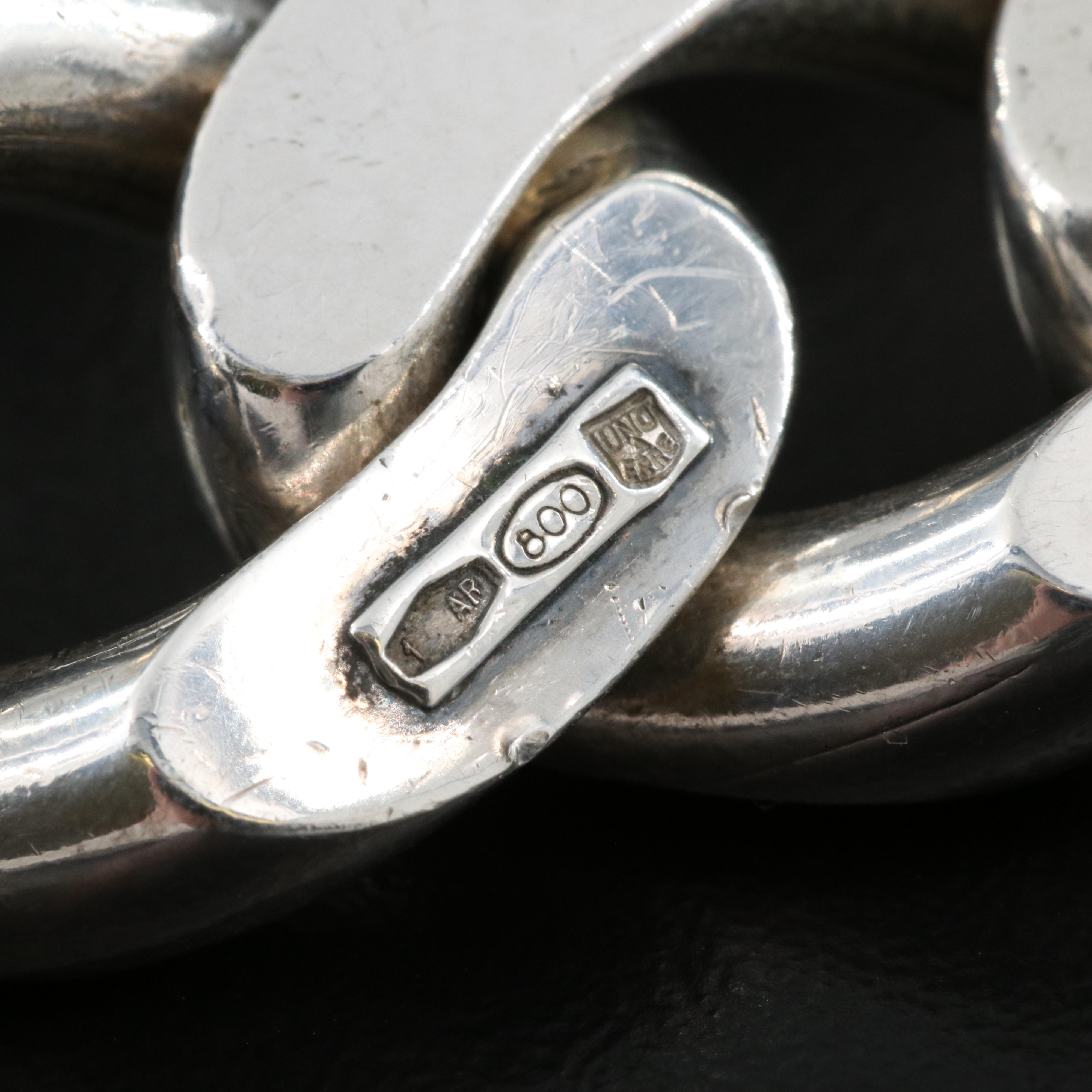 UnoAErre 800 Silver Curb Chain Bracelet