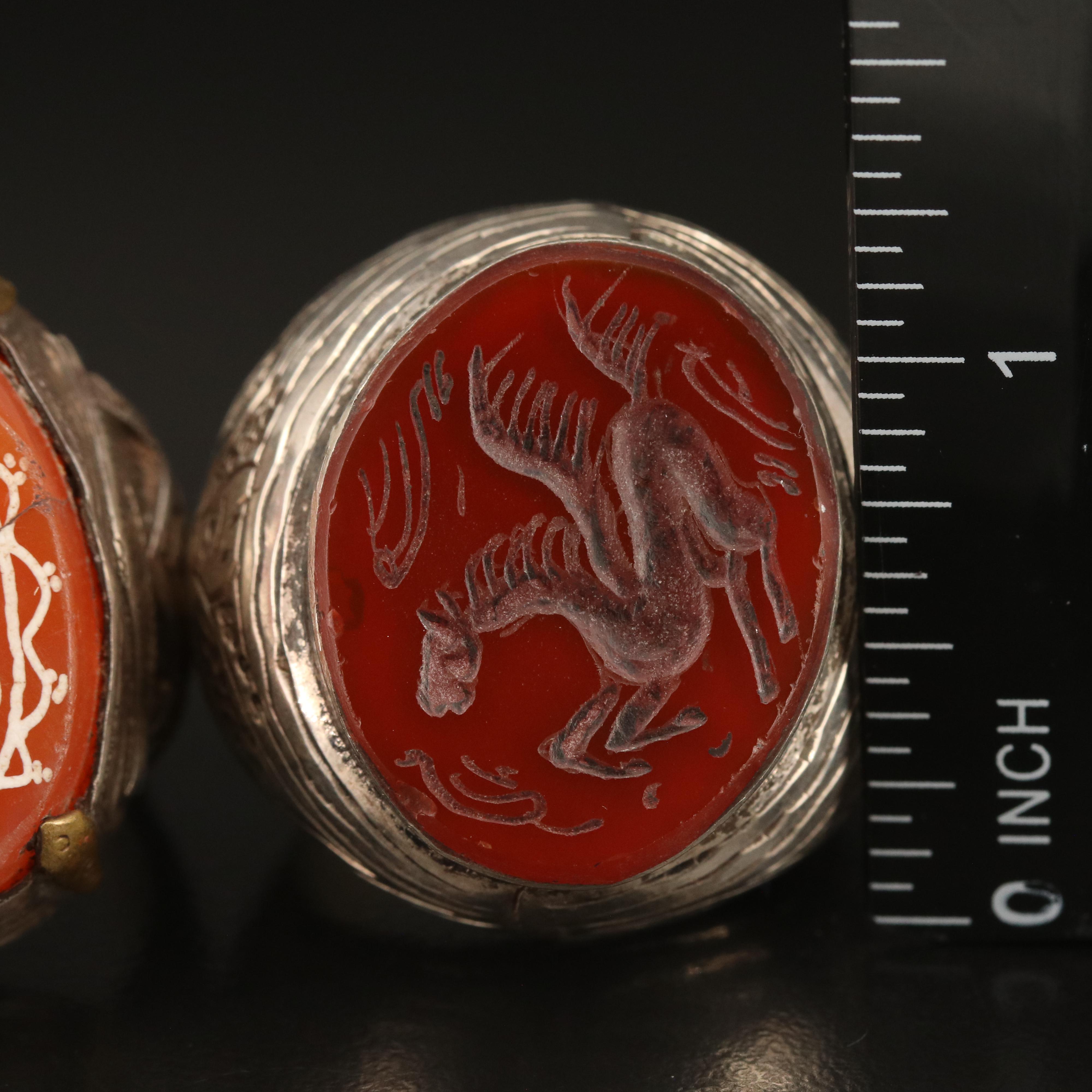 Afghan and Middle Eastern Wax Seal Rings Including Gemstones