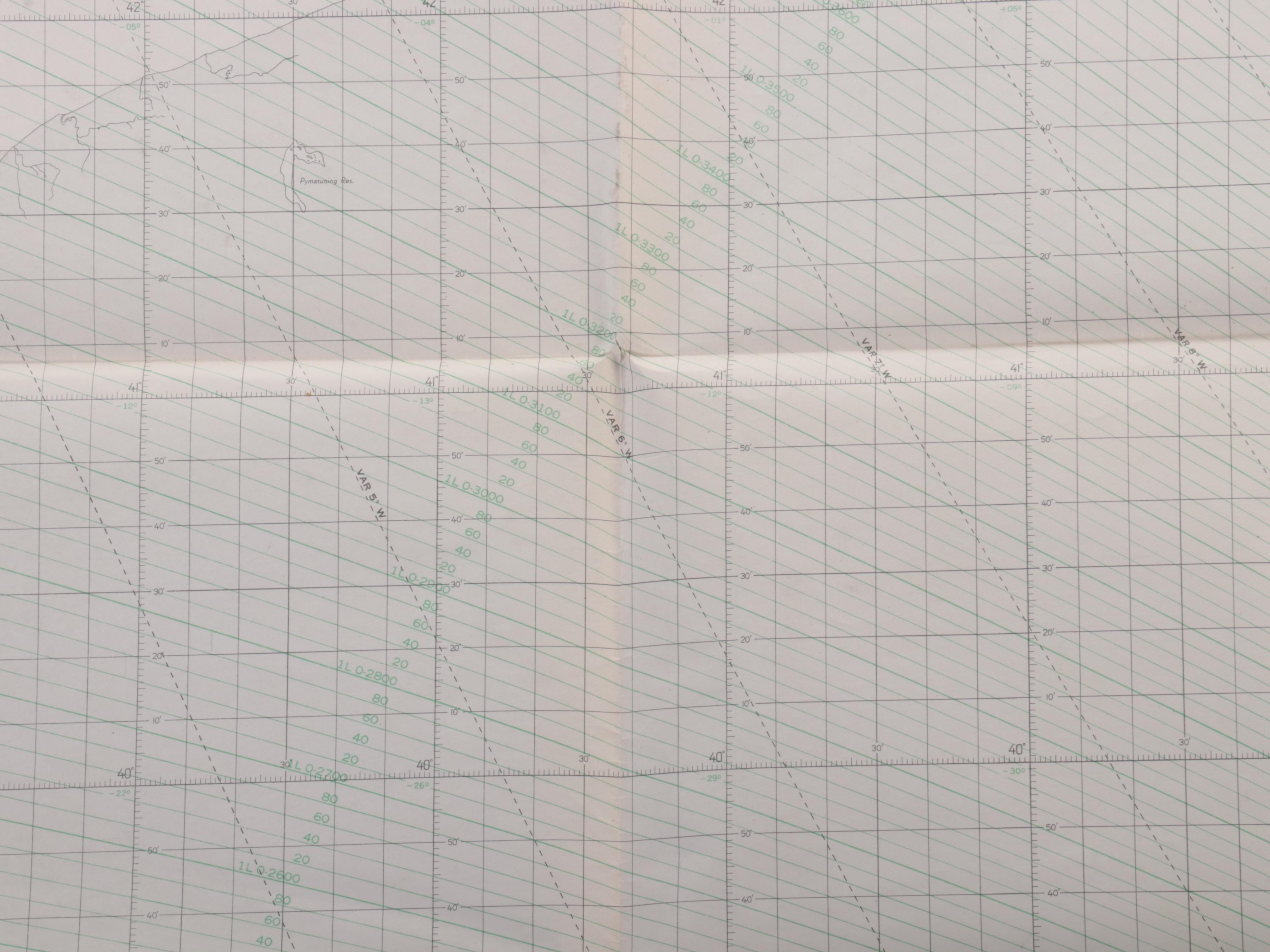 World War II U.S. Navy Atlantic Convoy LORAN Chart Maps