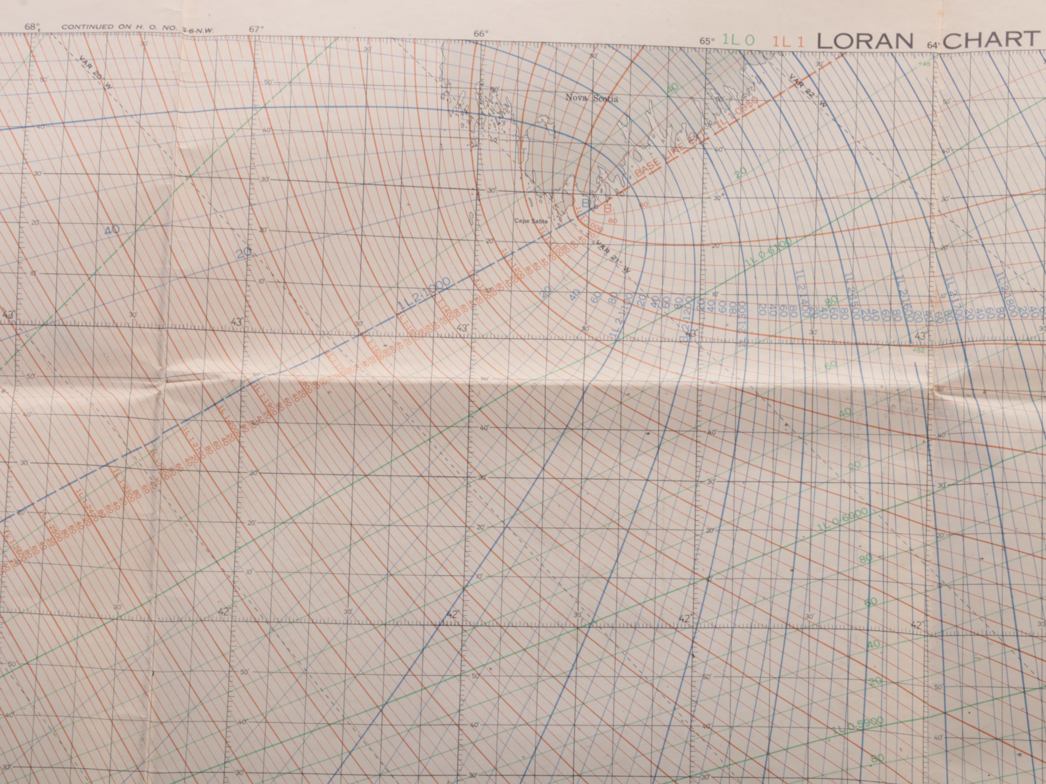 World War II U.S. Navy Atlantic Convoy LORAN Chart Maps