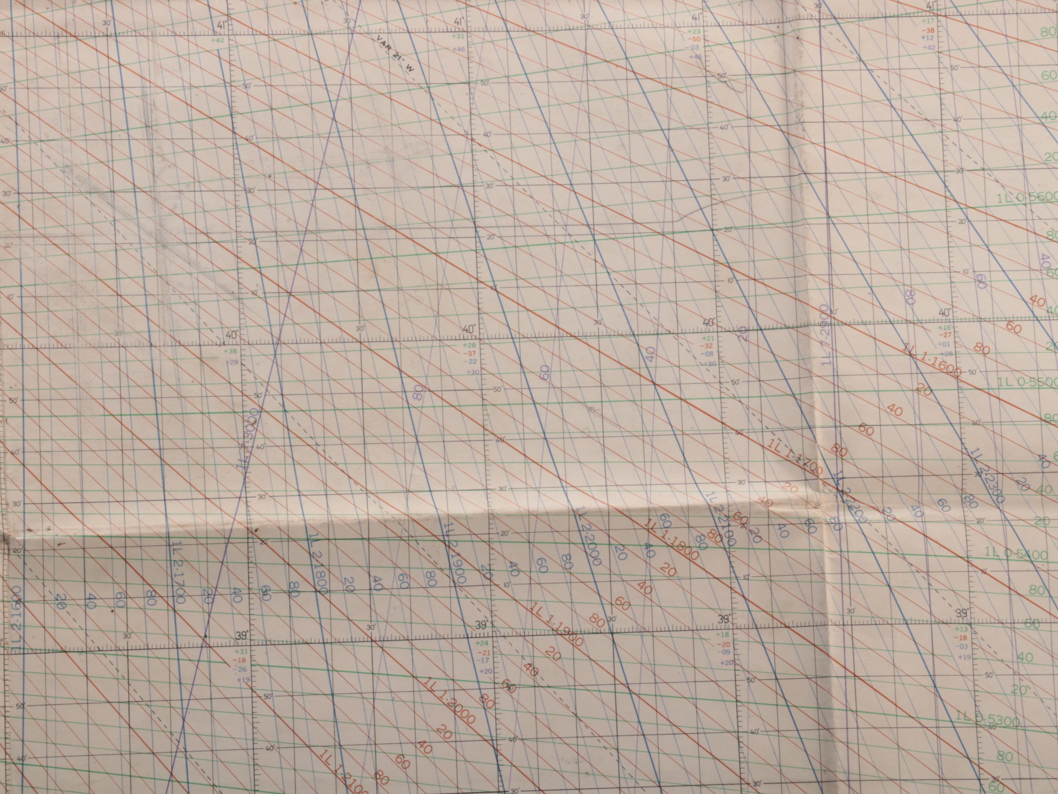 World War II U.S. Navy Atlantic Convoy LORAN Chart Maps