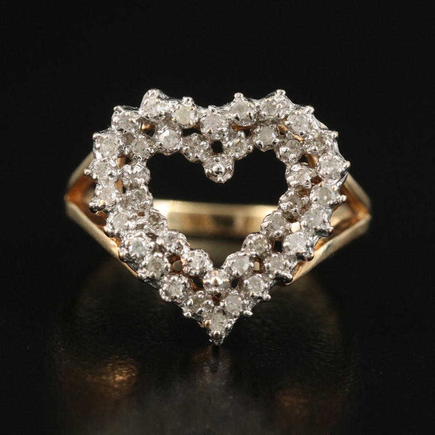 10K 0.23 CTW Diamond Heart Ring