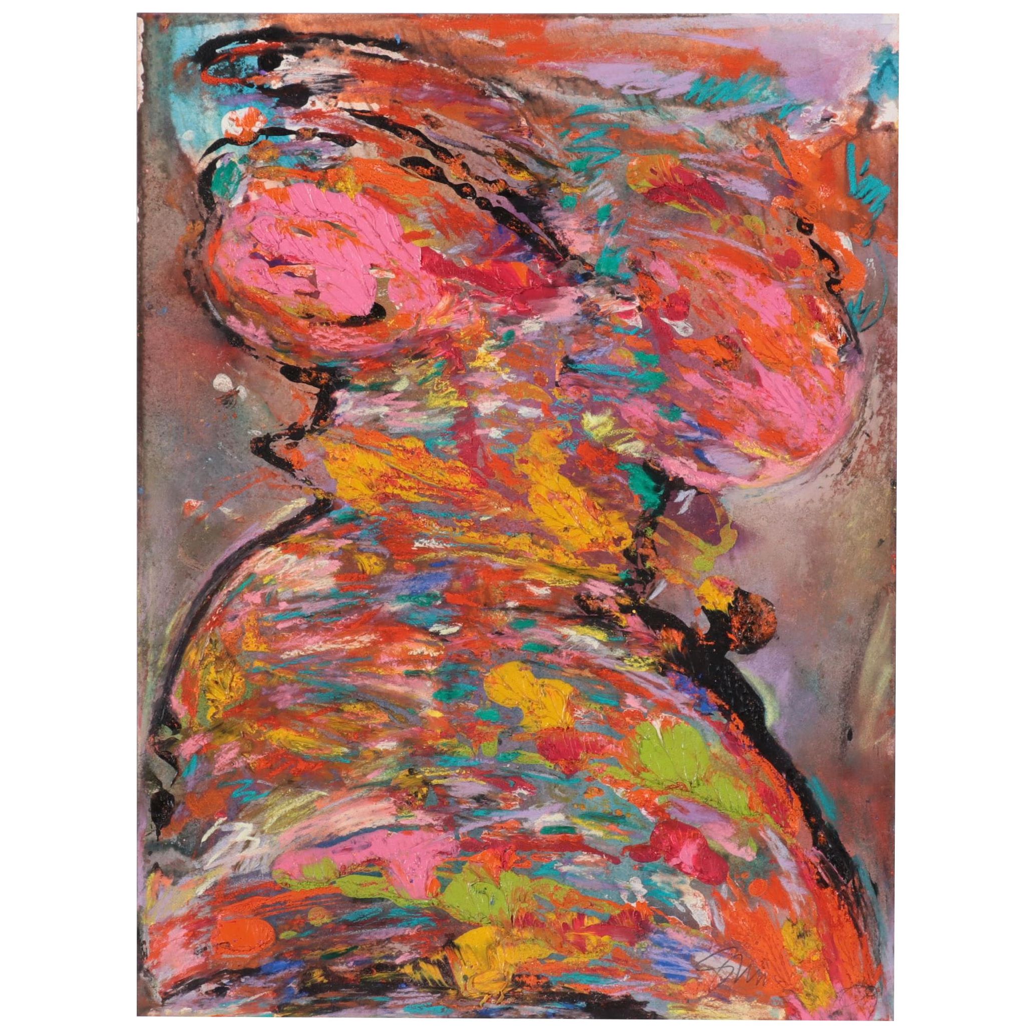 Sarah Roush Abstract Mixed Media Painting "Dancing Las Vegas I"