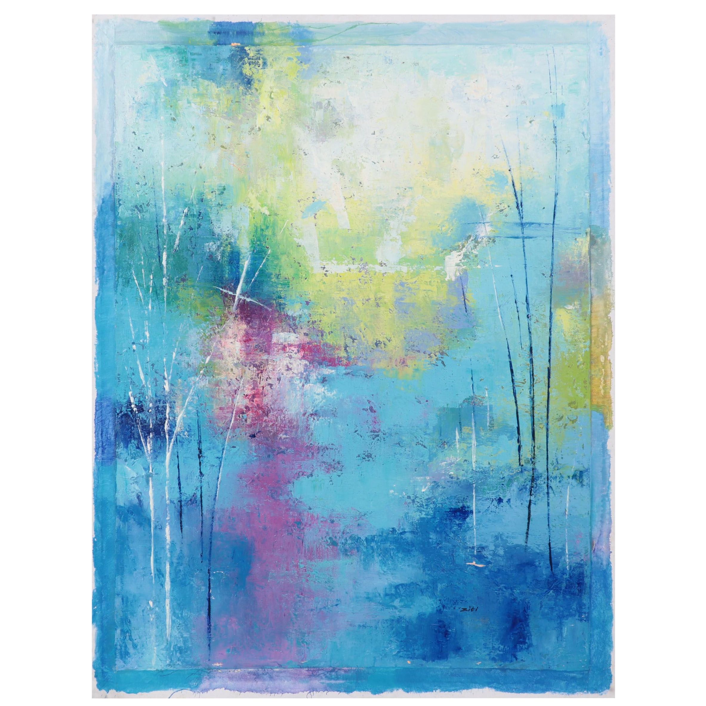 Ziti Large-Scale Abstract Abstract Expressionist Style Oil Painting