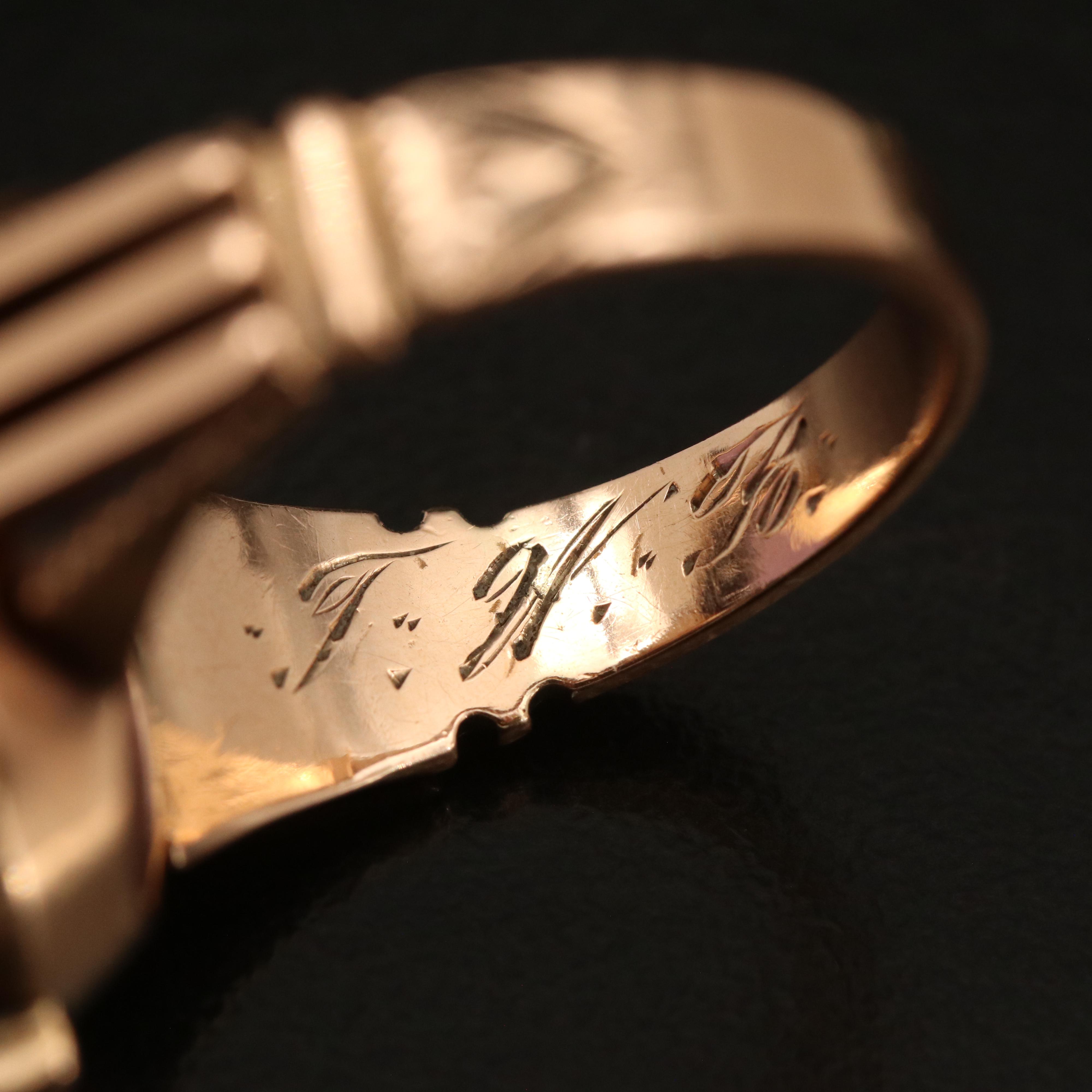 Mid Victorian Antique 10K Rose Gold Amethyst Ring