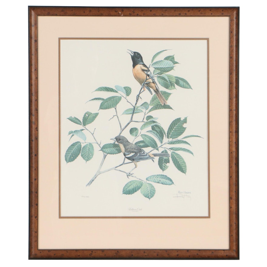 Ray Harm Offset Lithograph "Baltimore Oriole," Late 20th Century