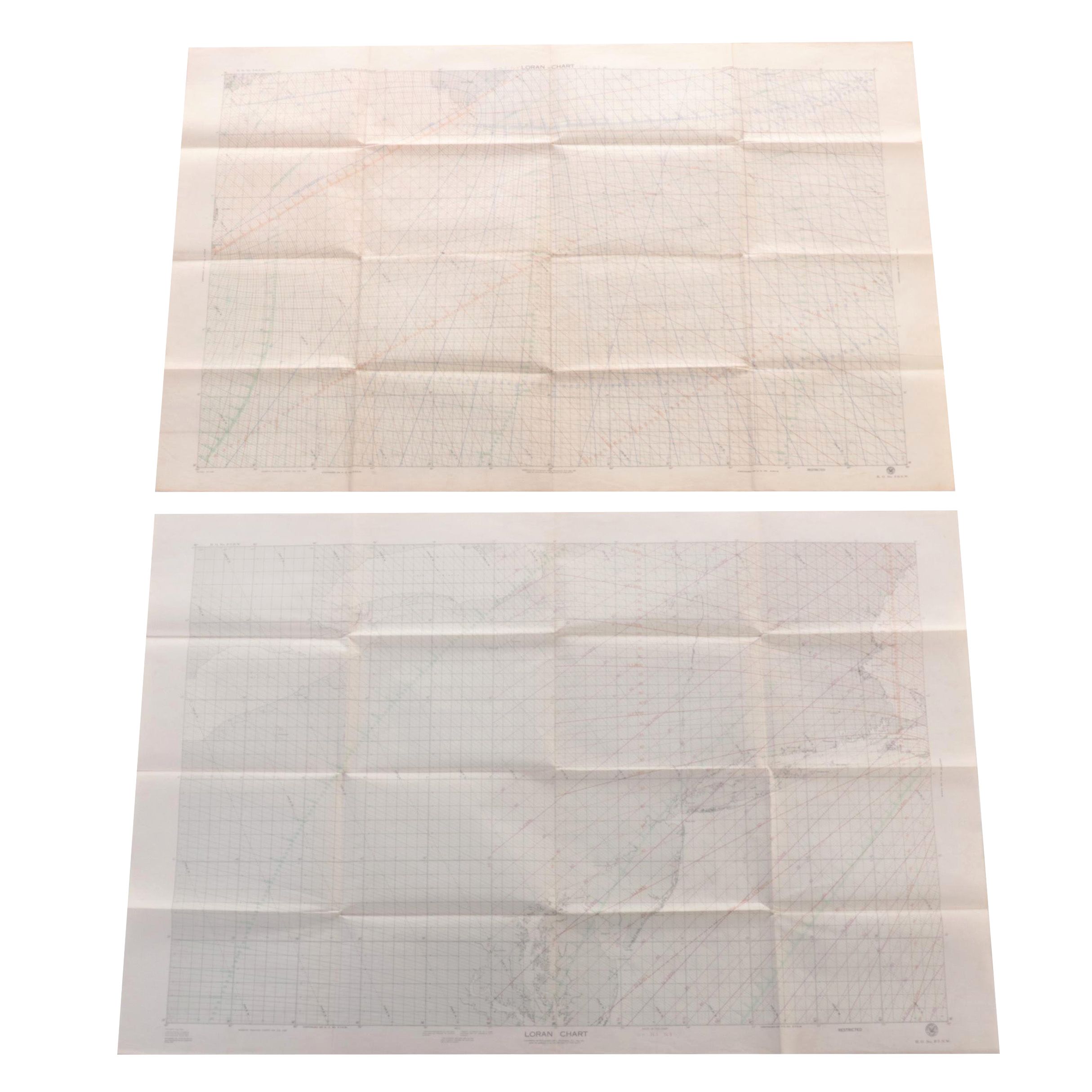 World War II U.S. Navy Atlantic Convoy LORAN Chart Maps
