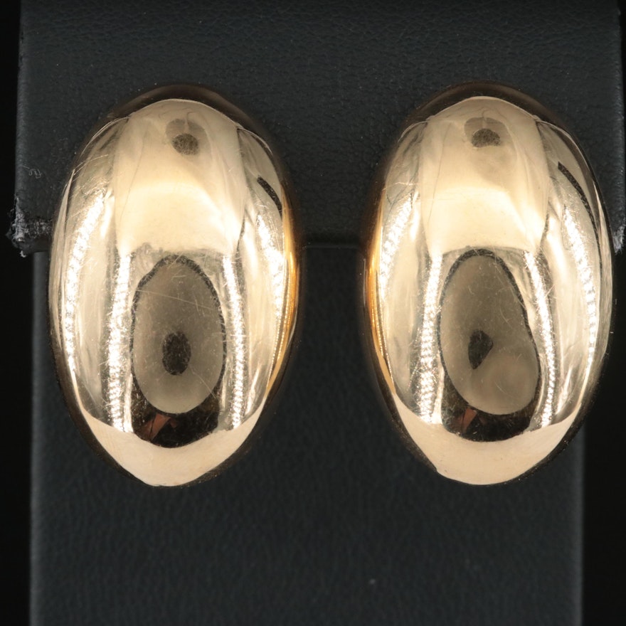 14K Oval Domed Earrings