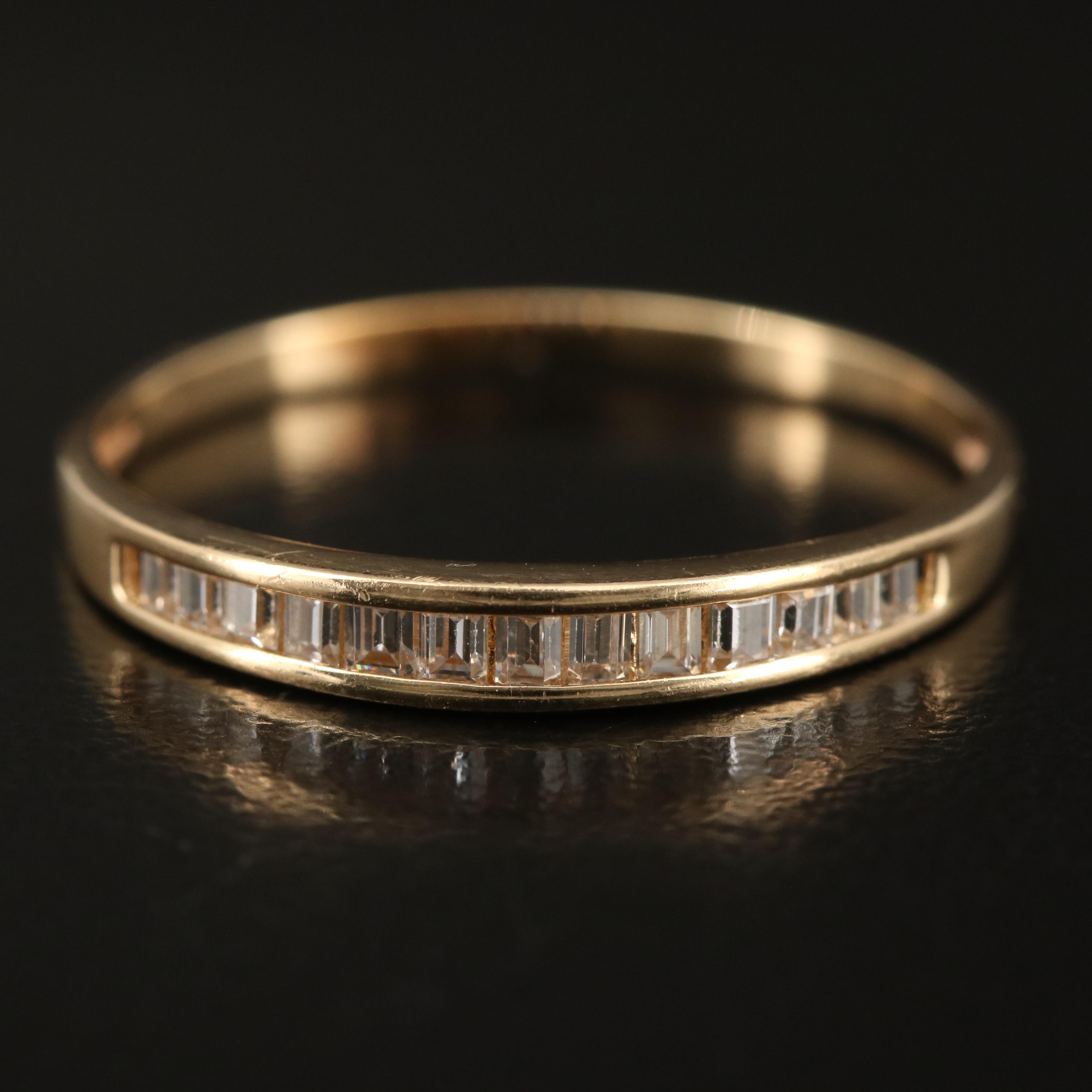 14K Cubic Zirconia Channel Set Ring