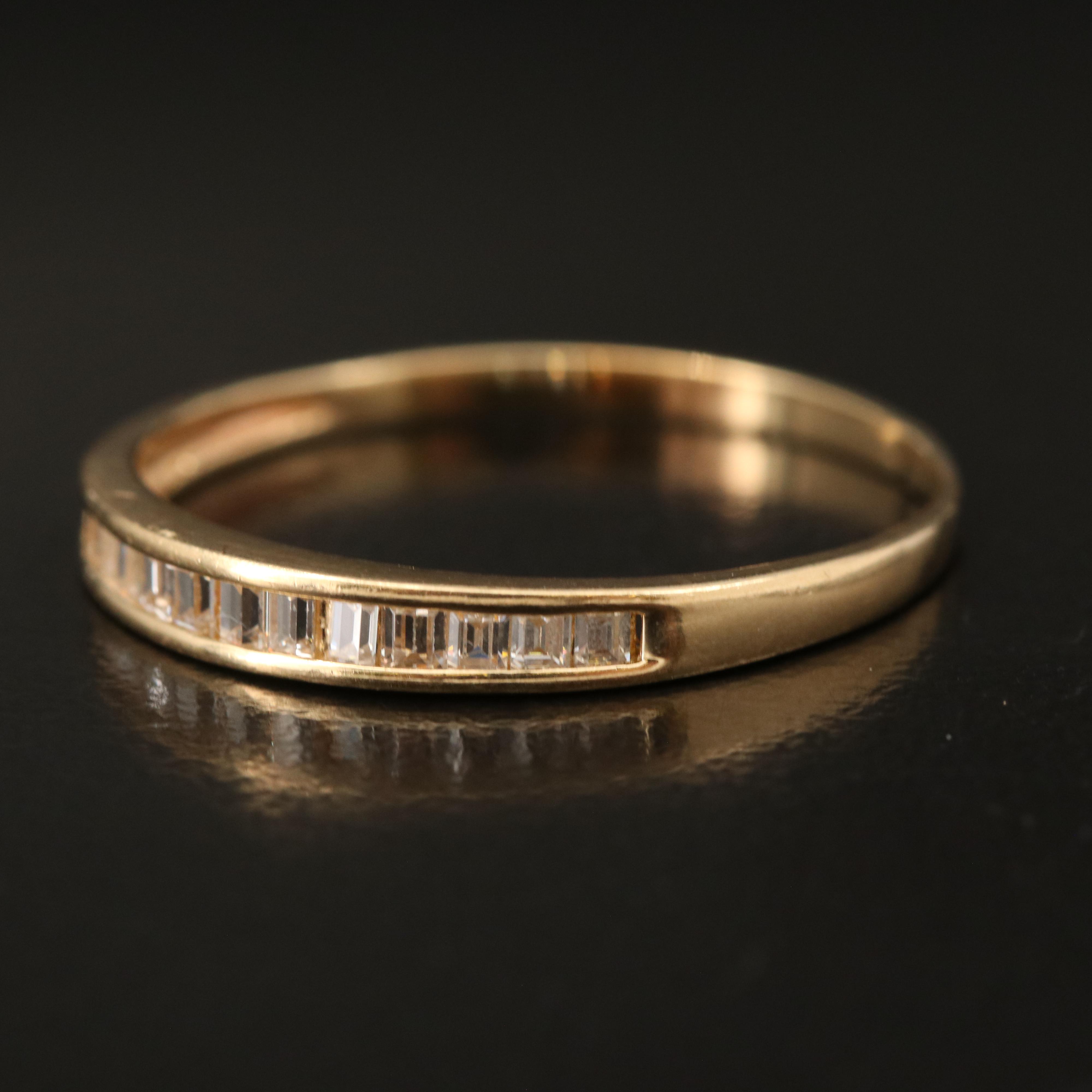 14K Cubic Zirconia Channel Set Ring