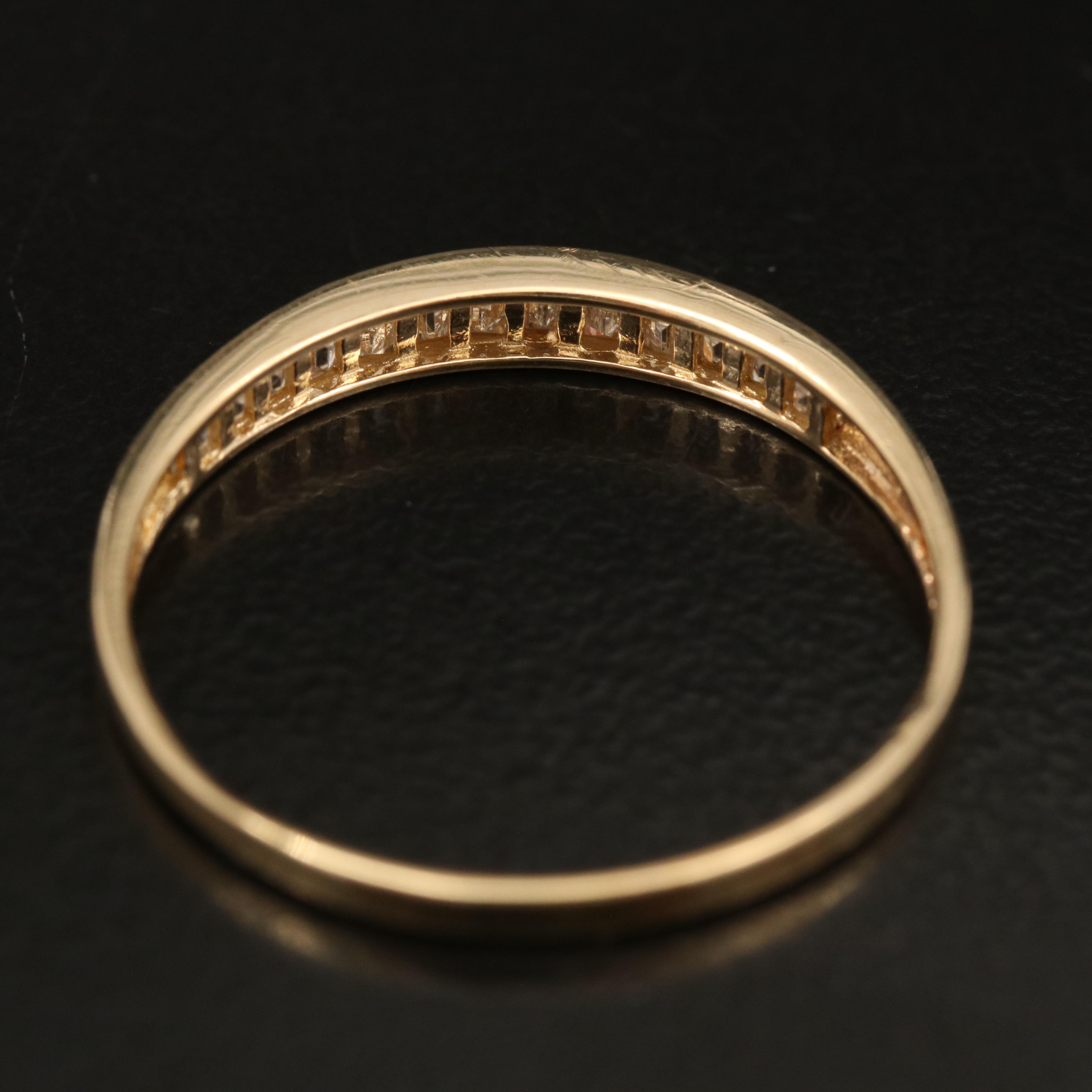 14K Cubic Zirconia Channel Set Ring