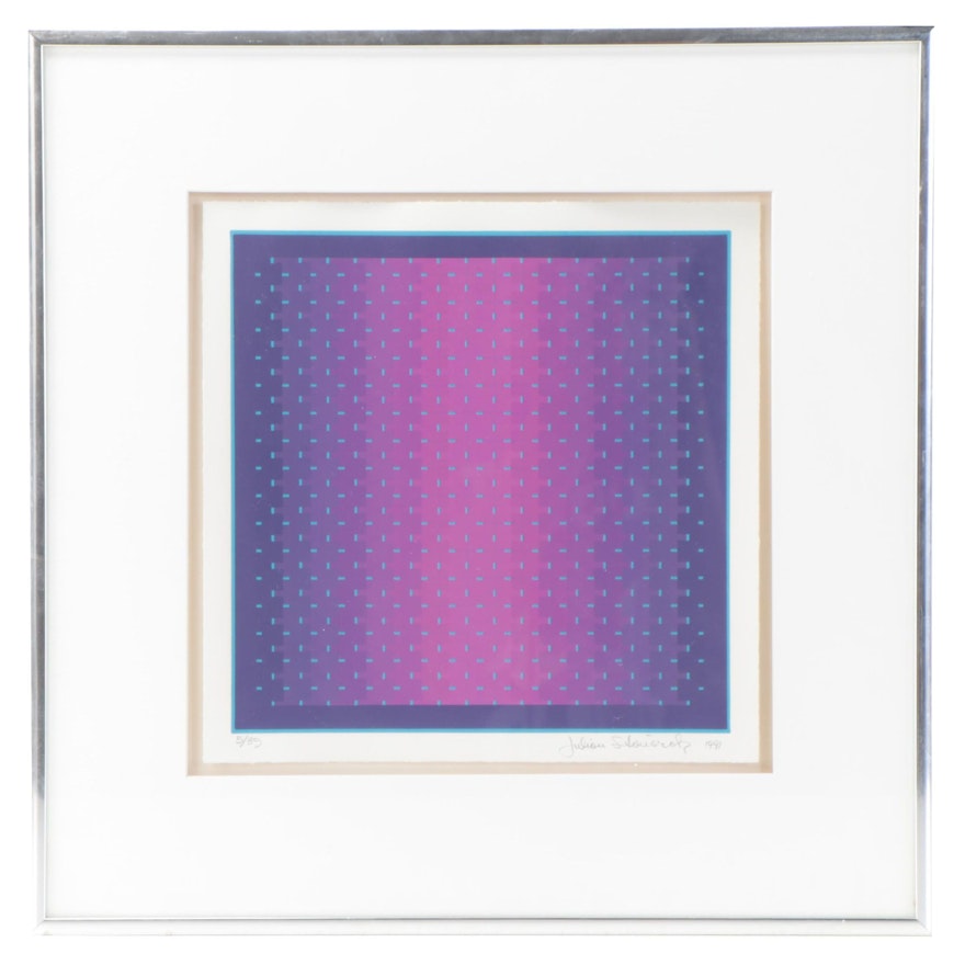 Julian Stanczack Op Art Serigraph, 1991