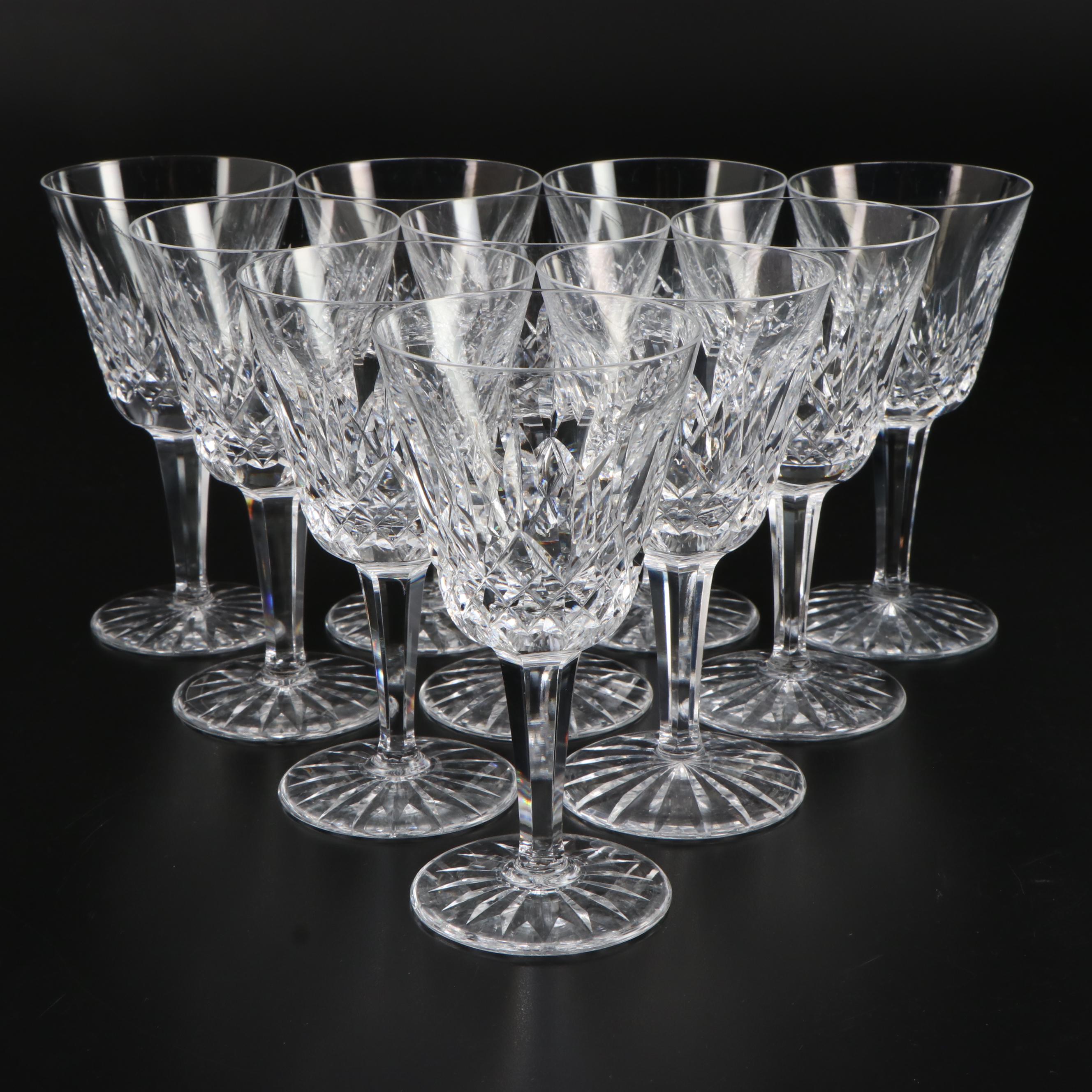 Waterford Crystal "Lismore" Claret Wine Glasses