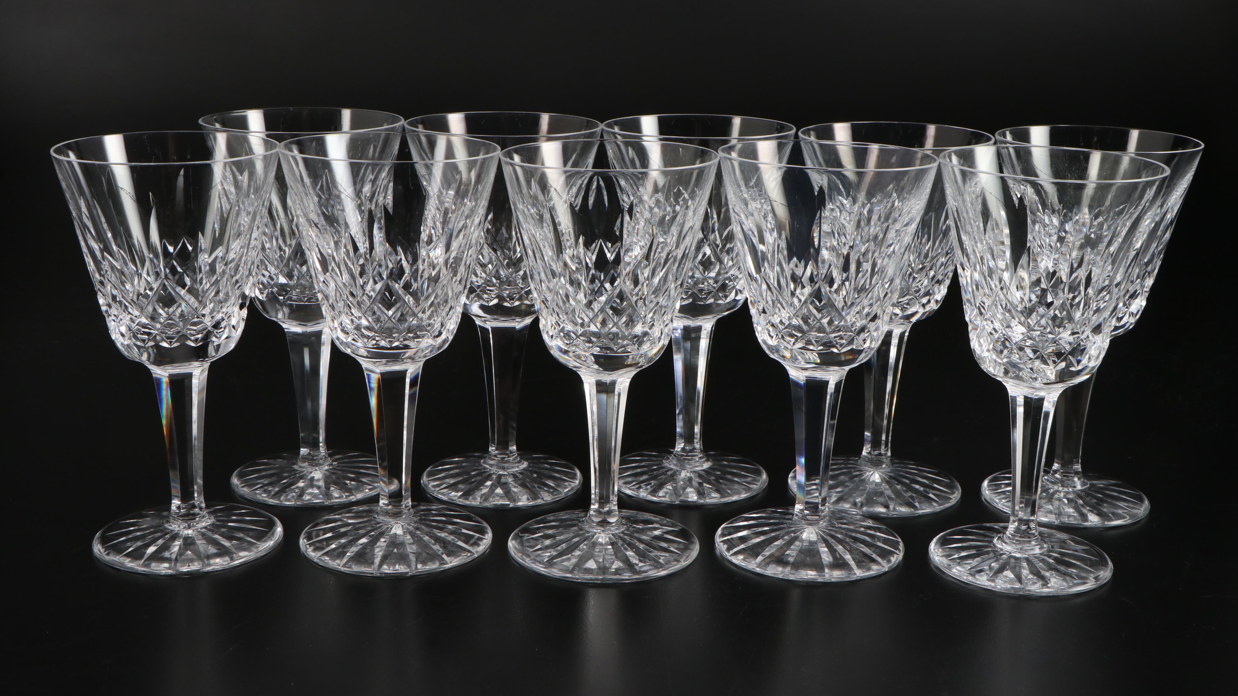 Waterford Crystal "Lismore" Claret Wine Glasses