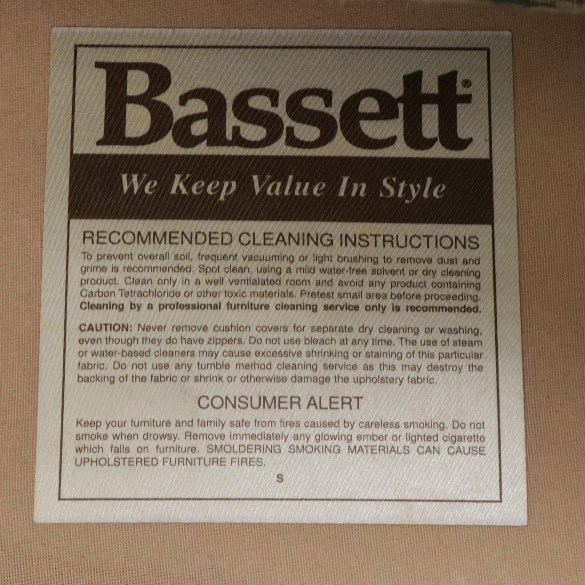 Bassett Five-Piece Upholstered Modular Seating Group, Late 20th Century