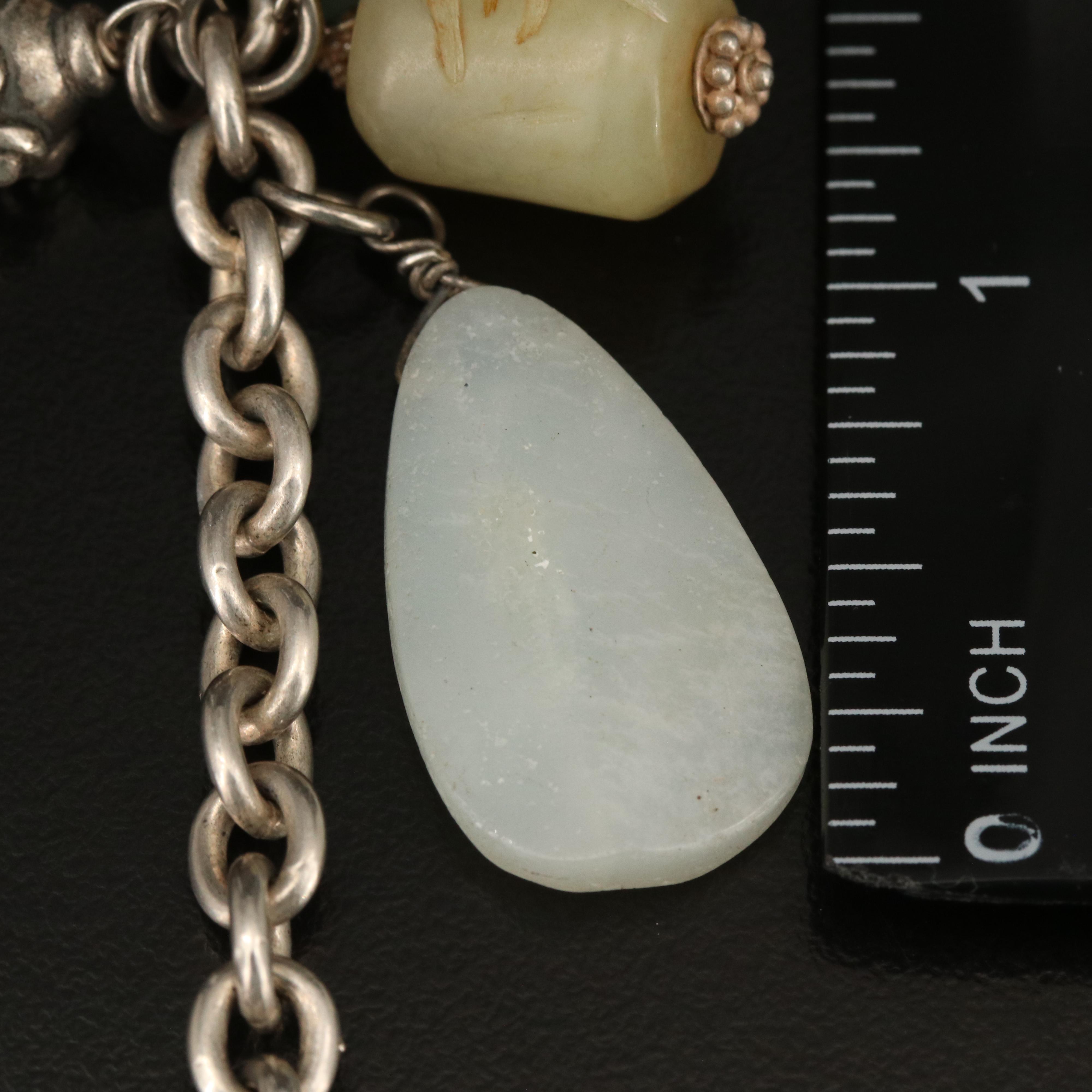 Anthropologie Sterling, Jasper, Agate and Tiger's Eye Necklace