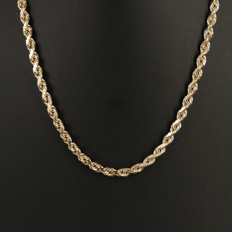 14K Rope Chain Necklace