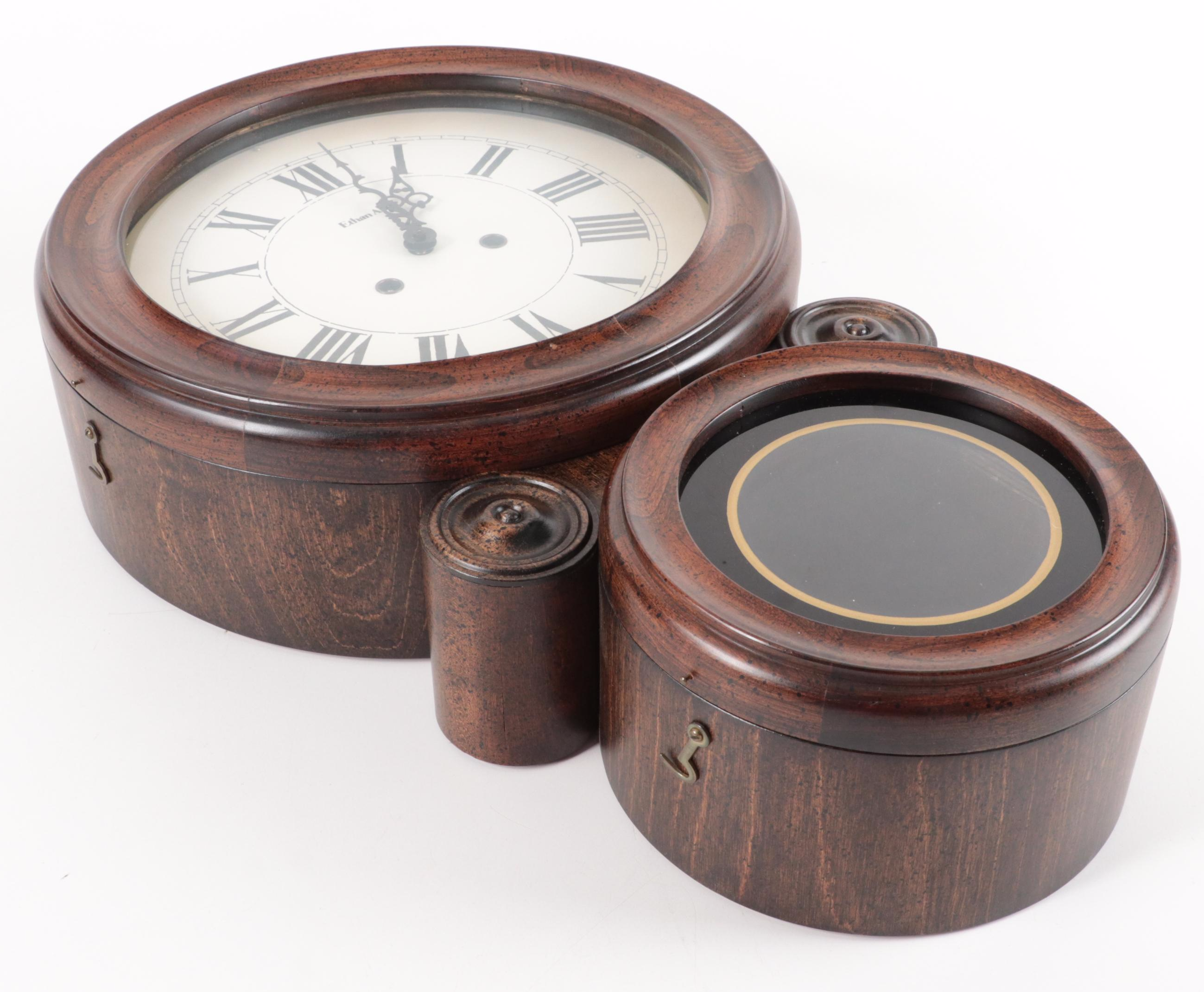 Ethan Allen and Franz Hermle Cherry Figure Eight Wall Clock, Late 20th Century