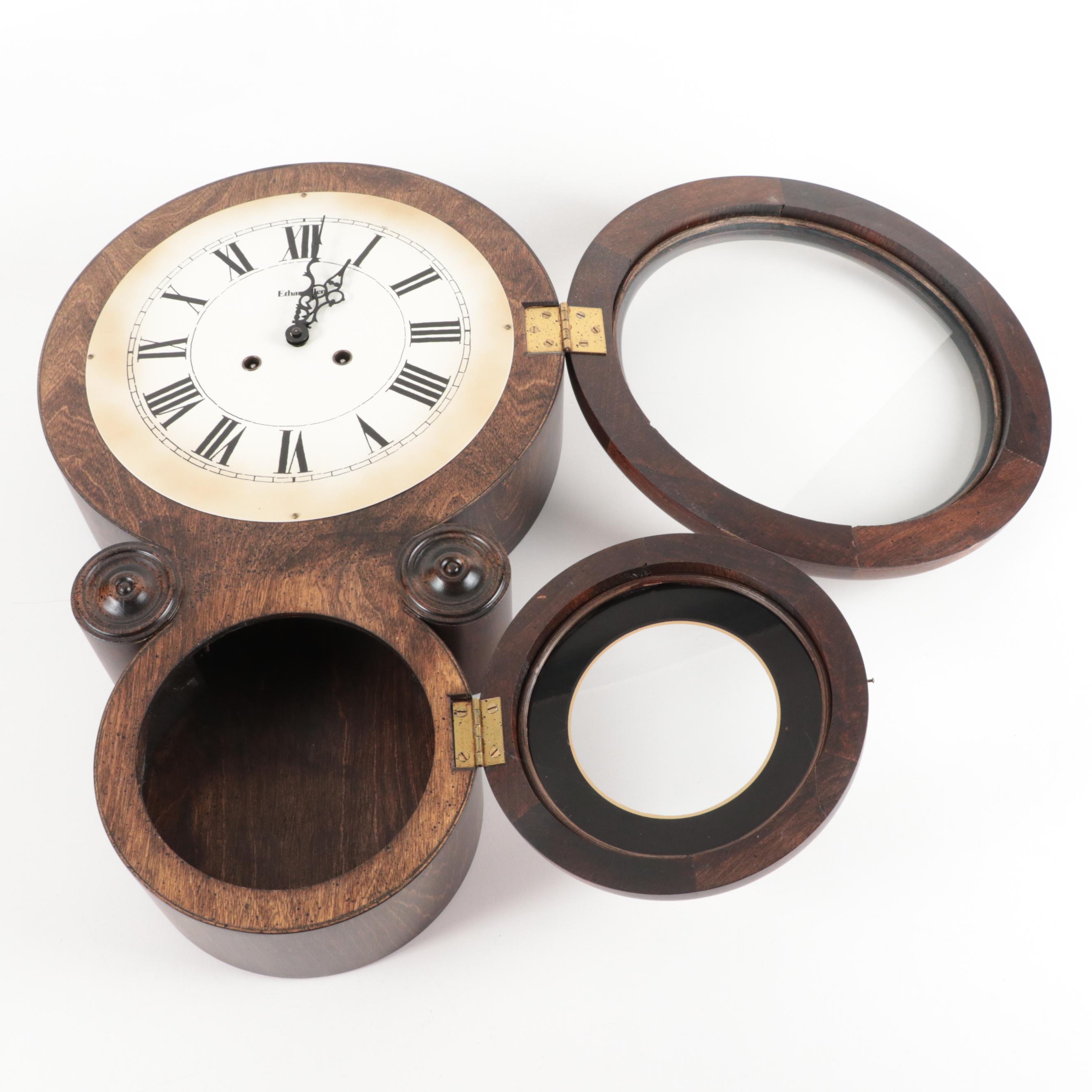 Ethan Allen and Franz Hermle Cherry Figure Eight Wall Clock, Late 20th Century