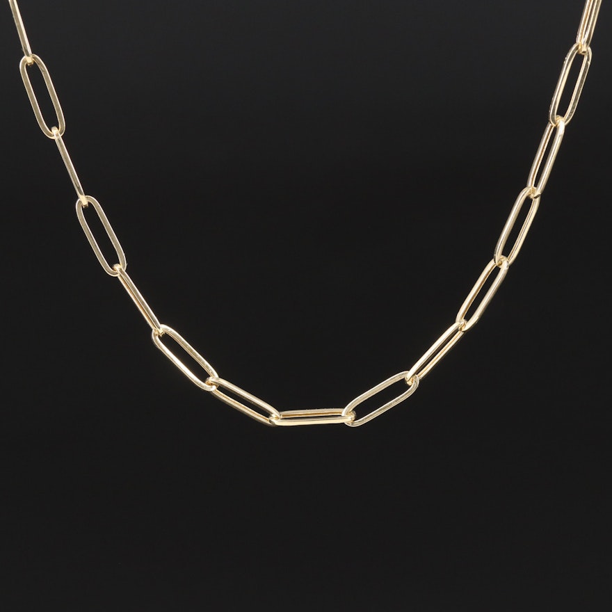 14K Paperclip Chain Necklace