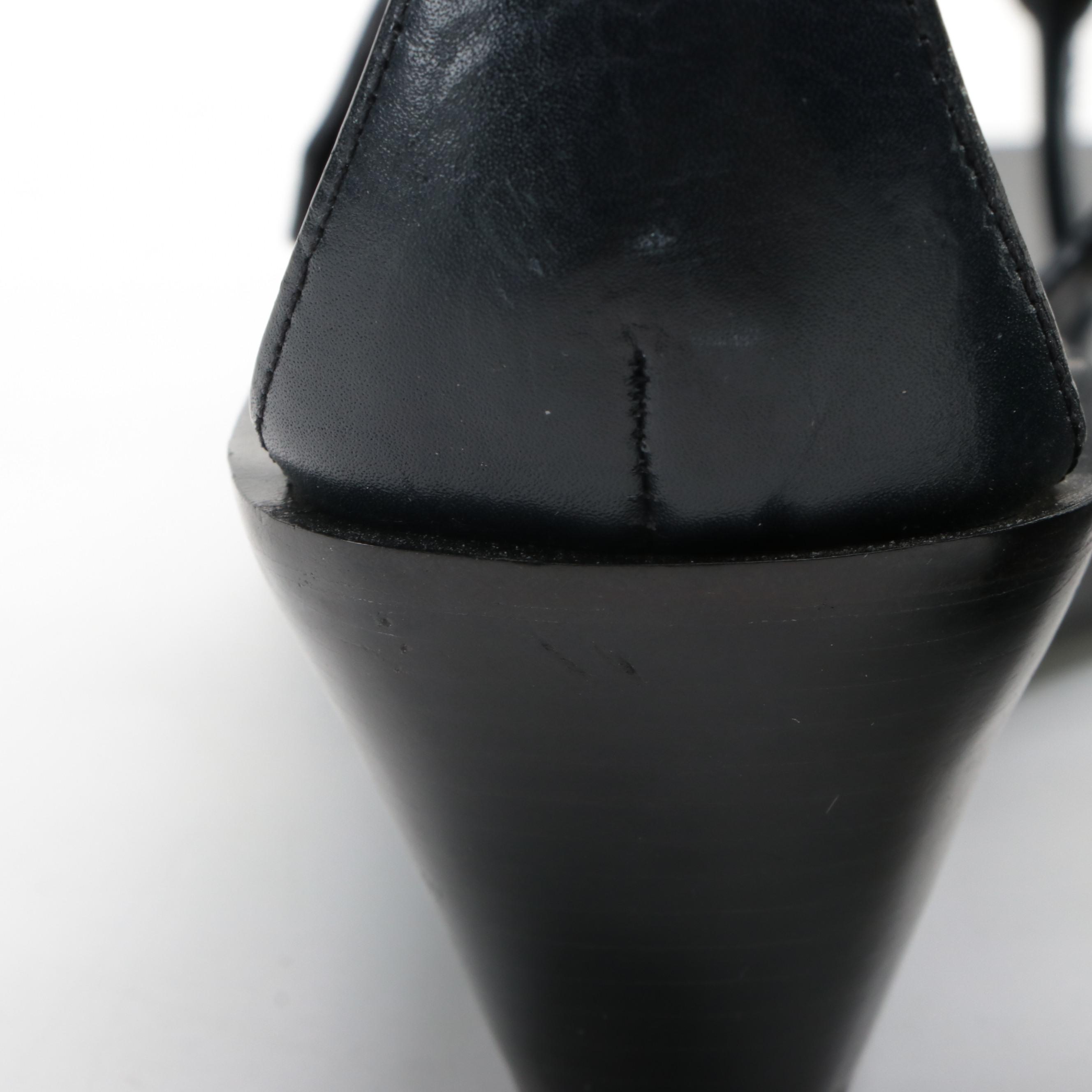 Tory Burch Zoey Wedge Sandals in Black Leather