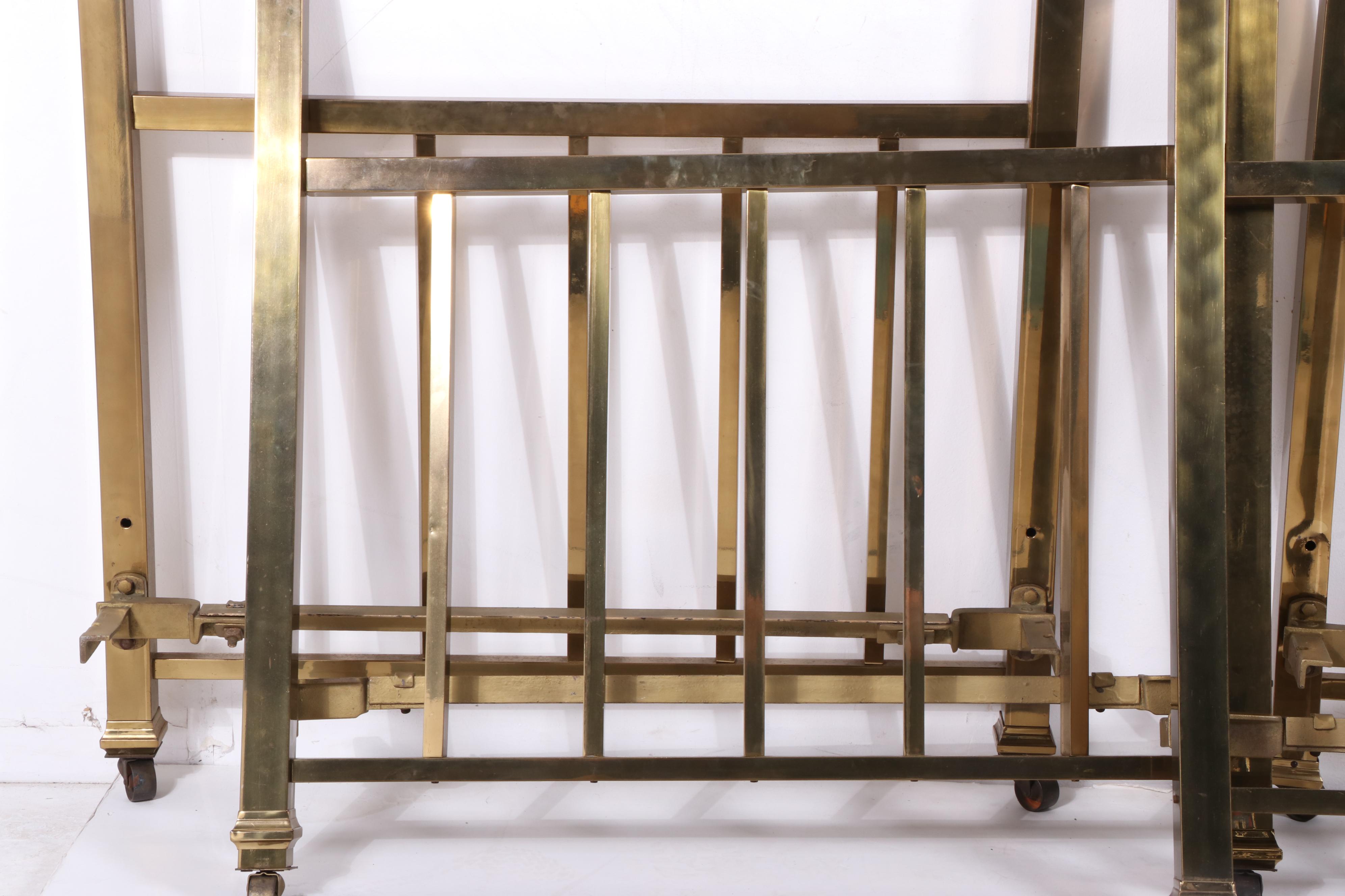 Pair of Nunner & Ashton Twin Brass Bed Frames, Early to Mid 20th C.