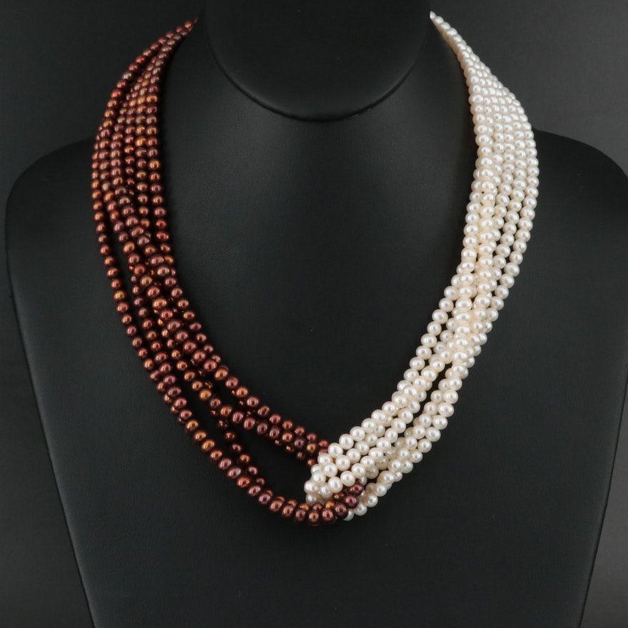 Sterling Pearl Torsade Necklace