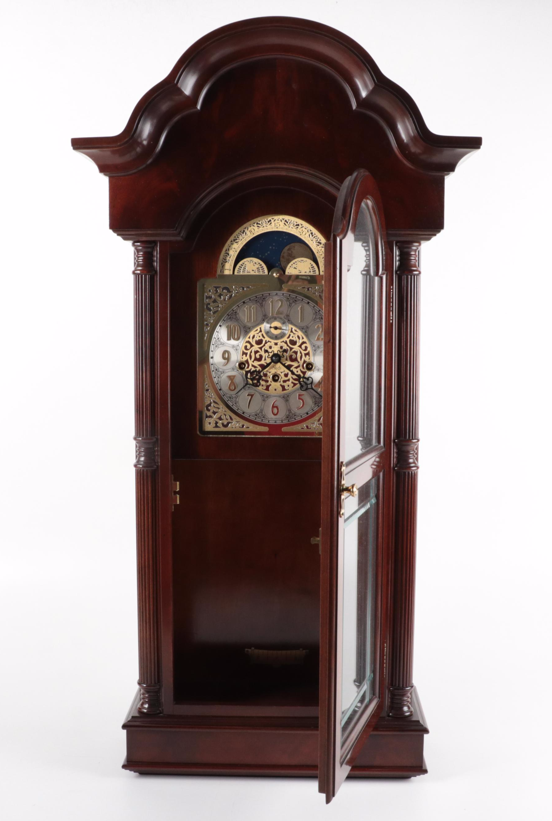 Sligh and Kieninger Mahogany Cased Calendar Wall Clock