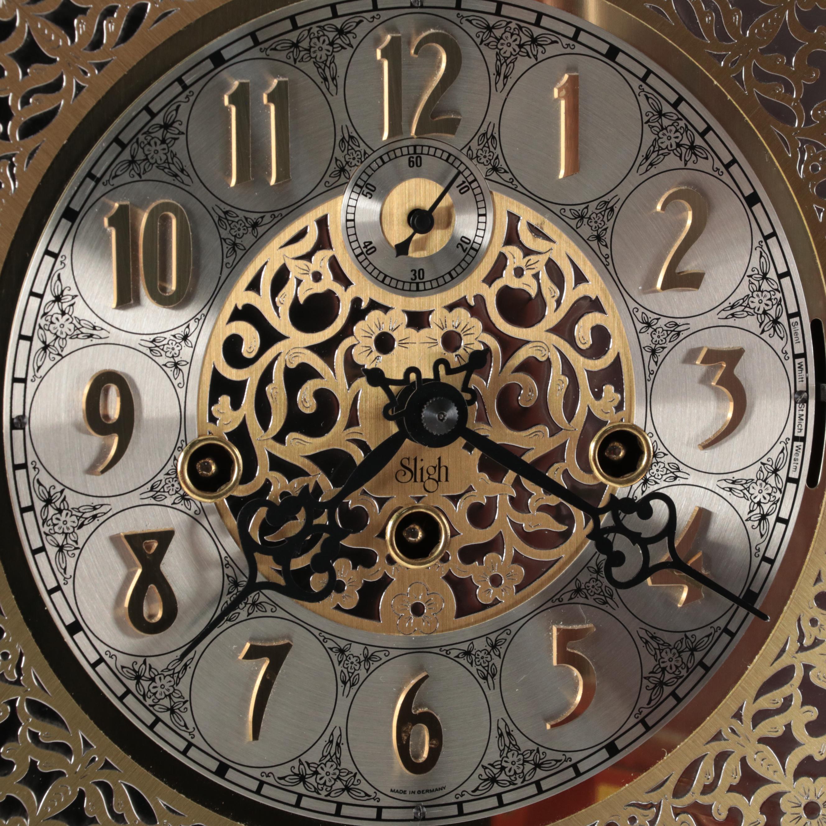 Sligh and Kieninger Mahogany Cased Calendar Wall Clock