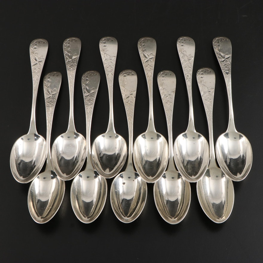 Duhme & Co. "Lily" Sterling Silver Teaspoons, Early 20th Century