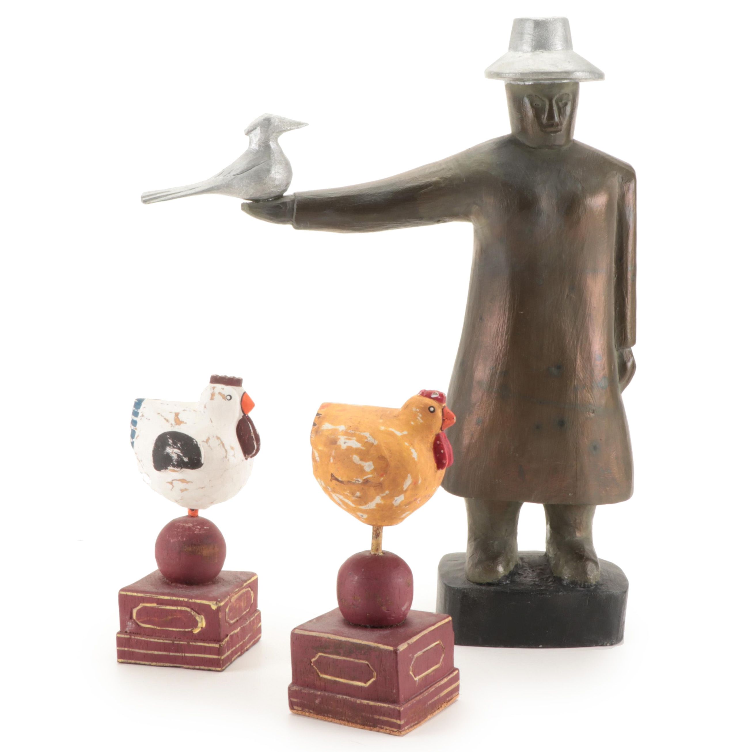 Carved Indonesian Bird Figurines