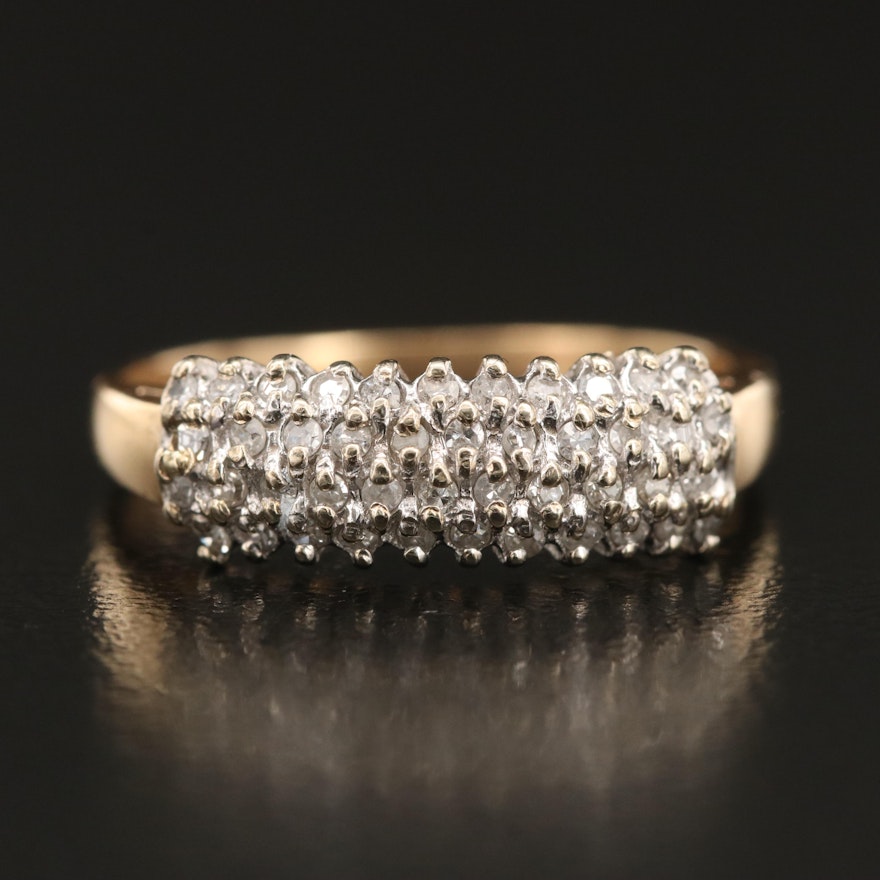 10K 0.28 CTW Diamond Multi-Row Ring